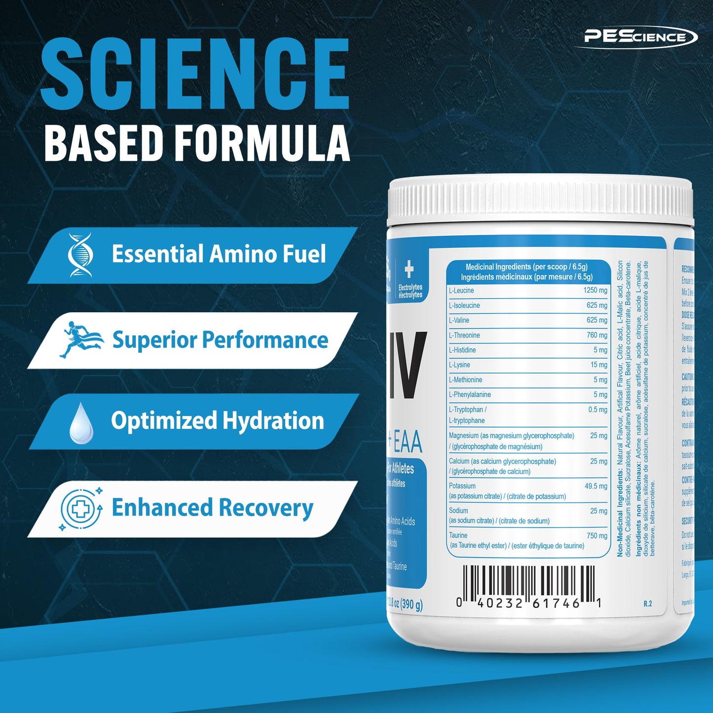 PEScience Amino IV BCAA & EAA Powder 13.4 oz Orange Dreamsicle