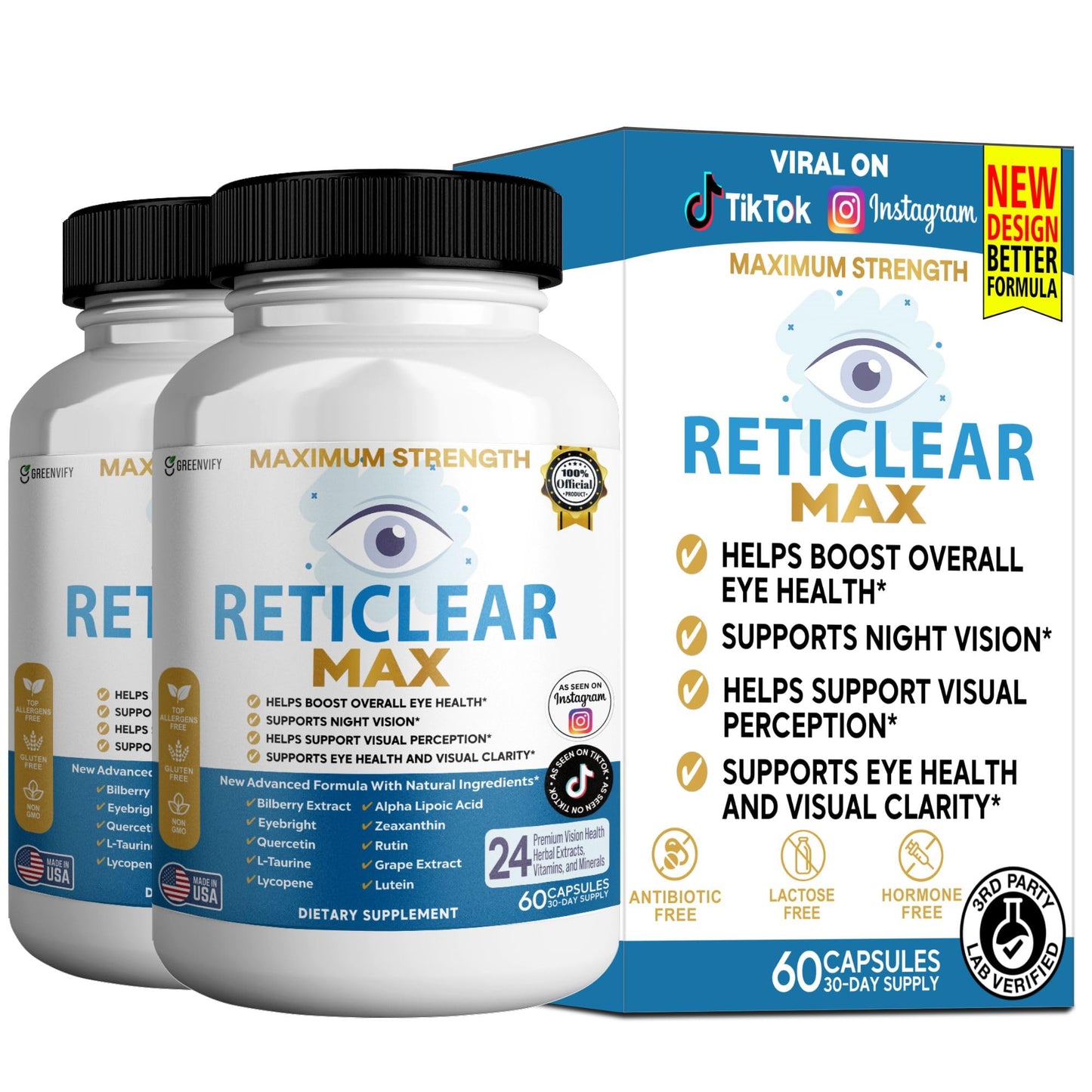 GREENVIFY Reticlear Max Eye Health Supplement 60 Capsules