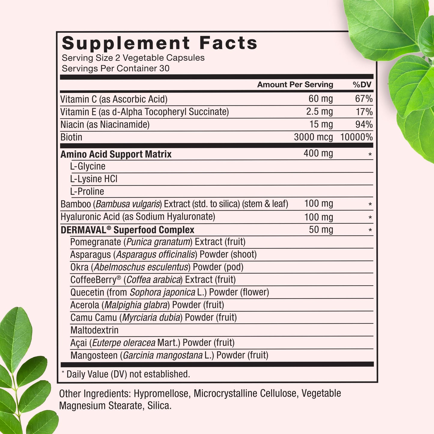 Force Factor Collagen Boosting Superfoods, Vegan Collagen Booster with Hyaluronic Acid, Biotin, Bamboo, Amino Acids & Vitamins for Hair, Skin, and Nails, Strengthener and Skin Supplement Capsules, 60 Capsules