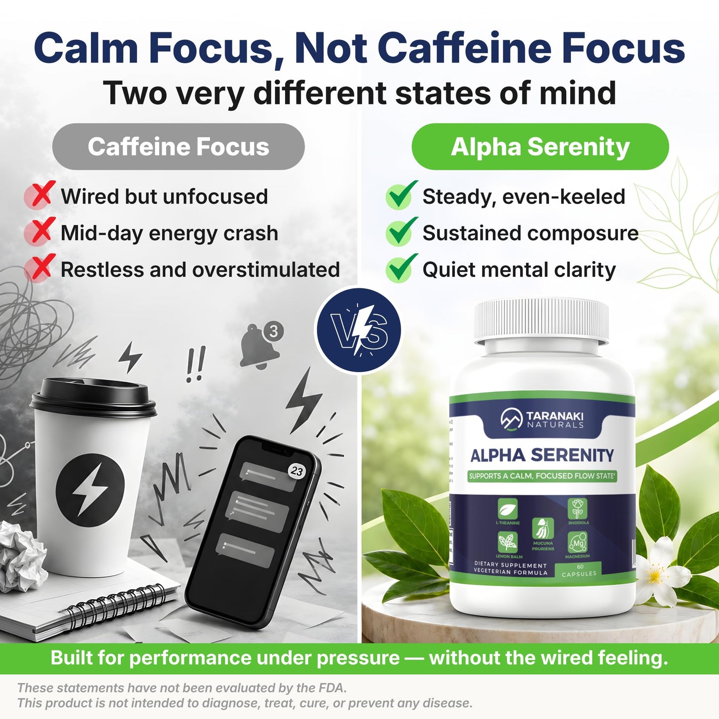 Taranaki Naturals Alpha Serenity Stress Relief Supplement 60 Capsules