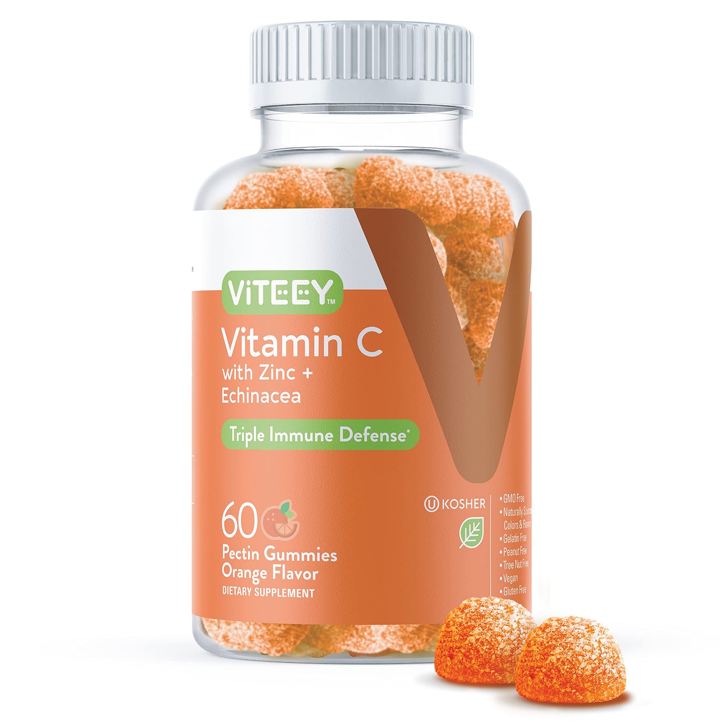 Viteey Vitamin C Gummies with Zinc & Echinacea, 60 Count
