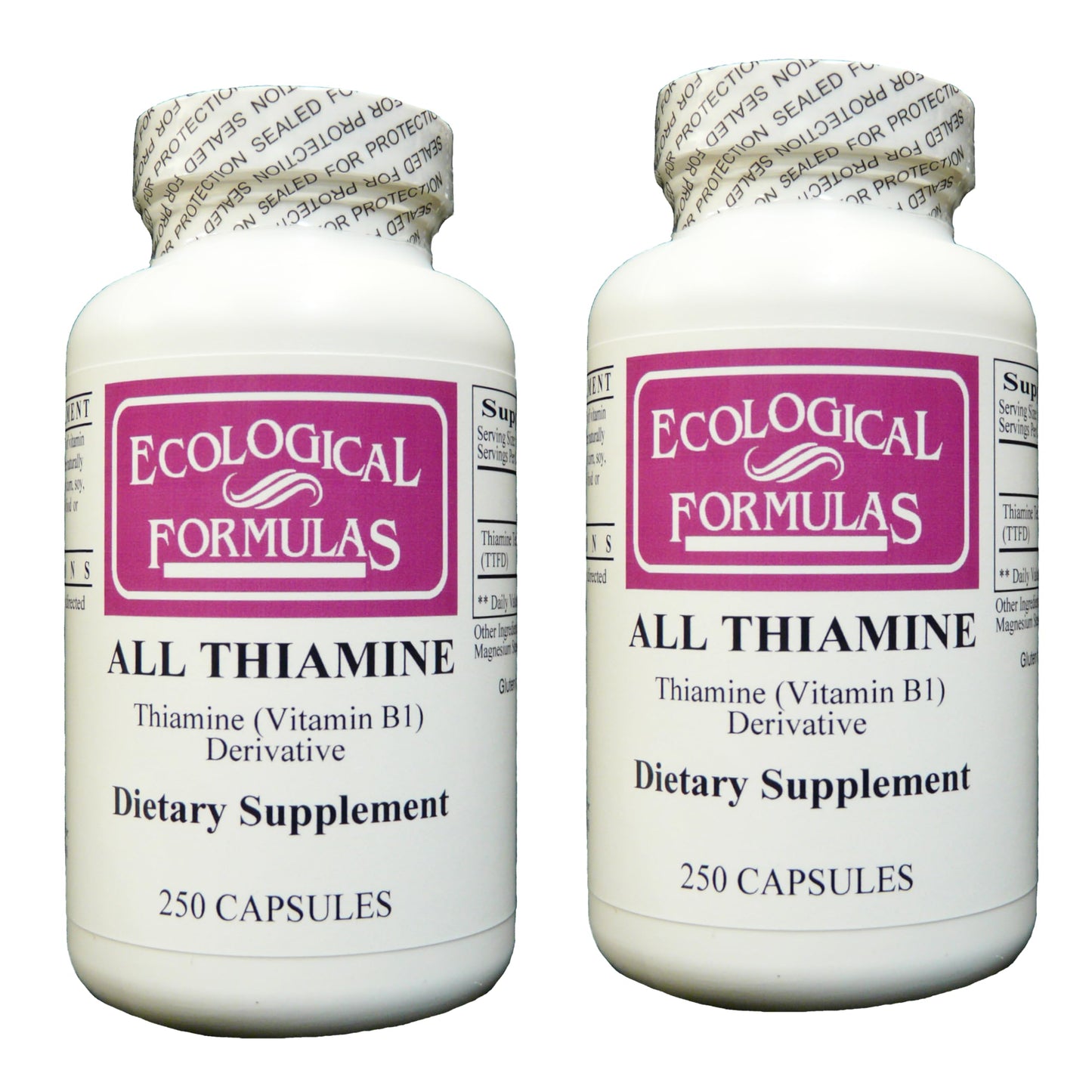Ecological Formulas All Thiamine Vitamin B1 50 mg Capsules, 500 Capsules