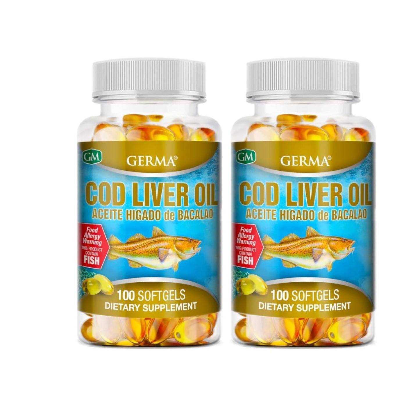 Germa Norwegian Cod Liver Oil Softgels, 200 Softgels