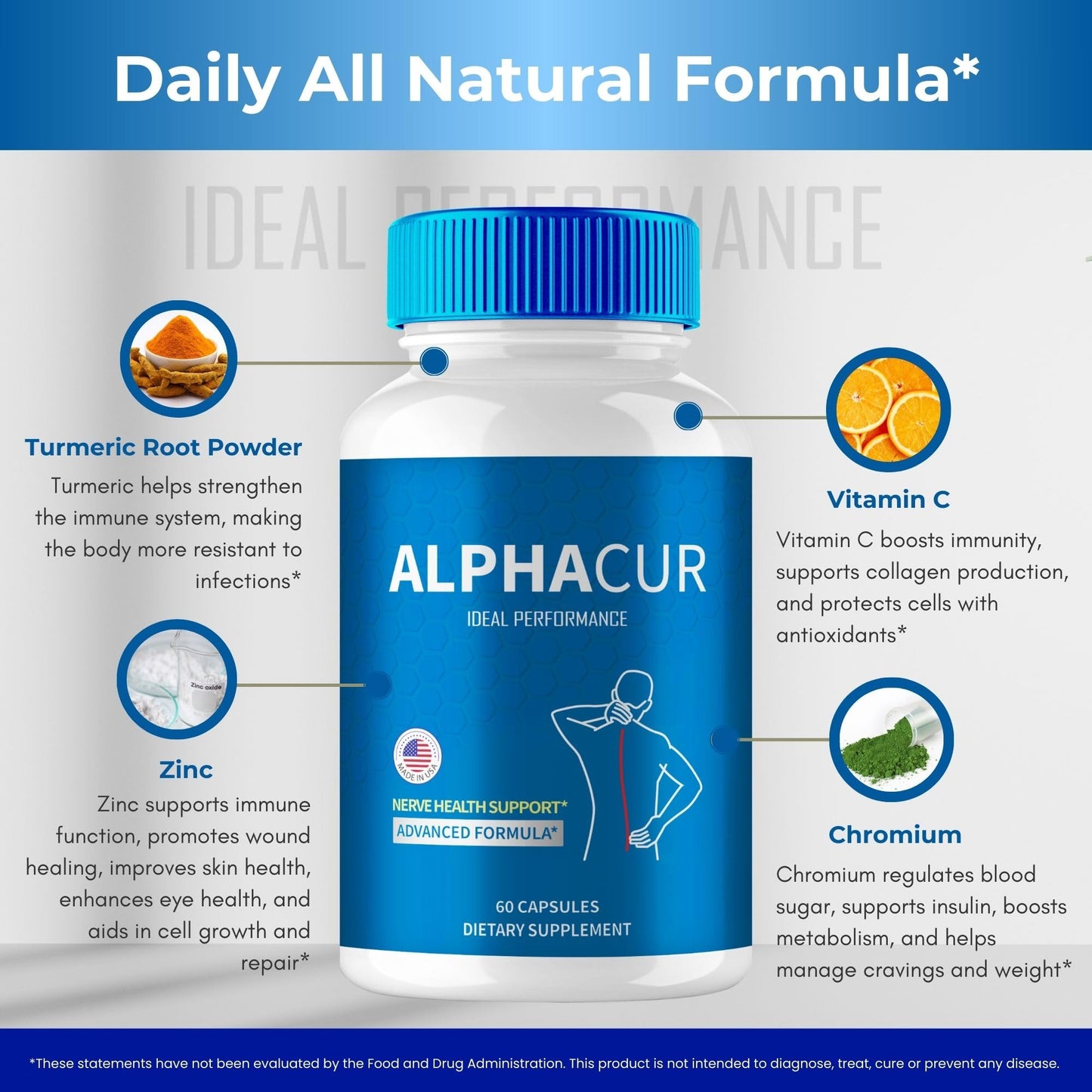 IDEAL PERFORMANCE AlphaCur for Neuropathy Advanced Formula Capsules 180 Capsules