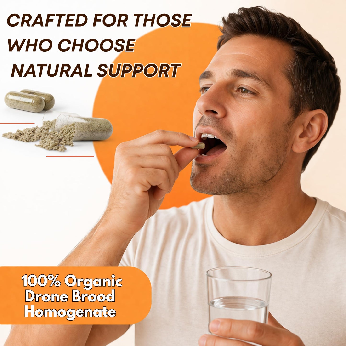 New Time Organic Beekeeping Products Drone Brood (Larvae) Homogenate Capsules, 30 Count