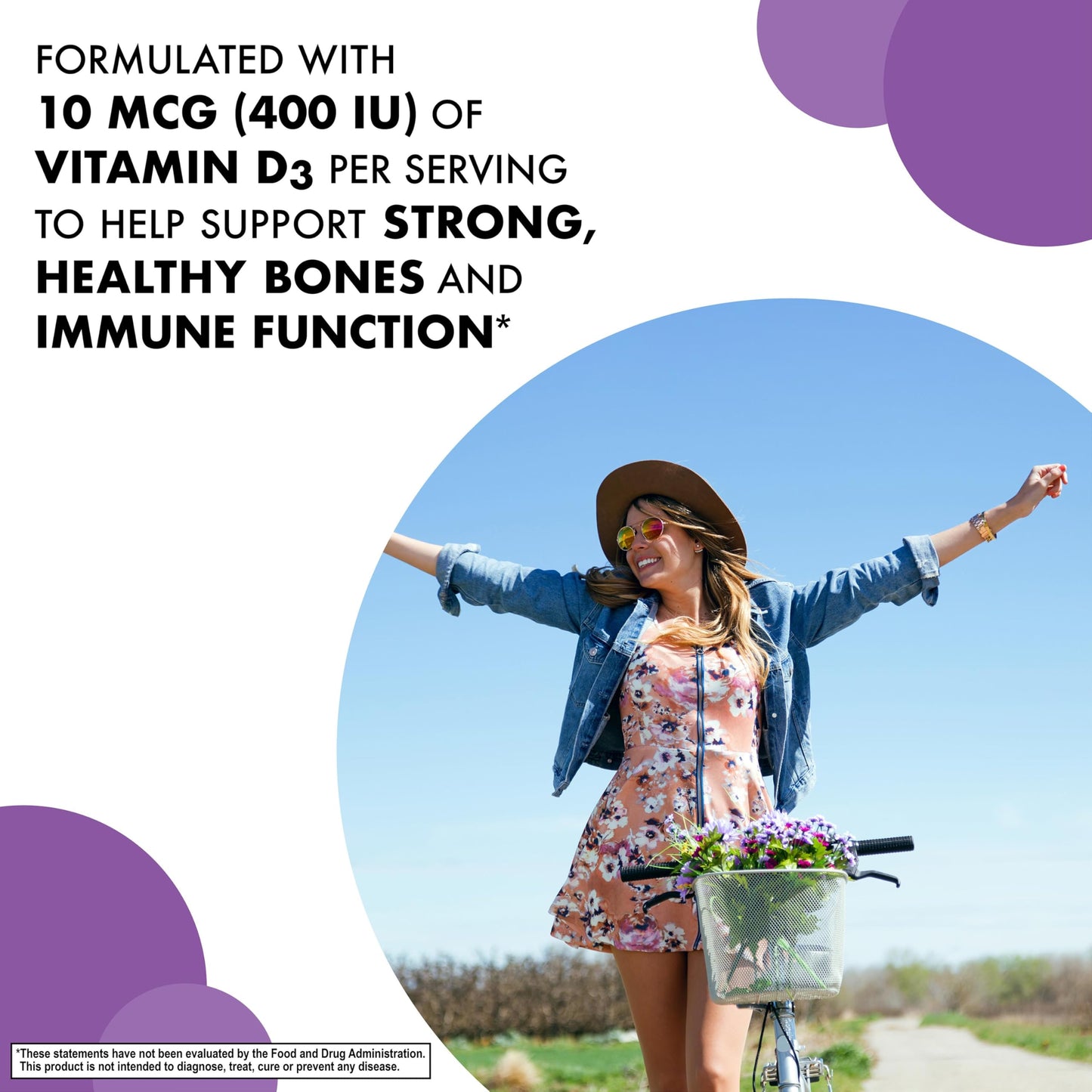 BlueBonnet EarthSweet Vitamin D3 400 IU, 90 Tablets