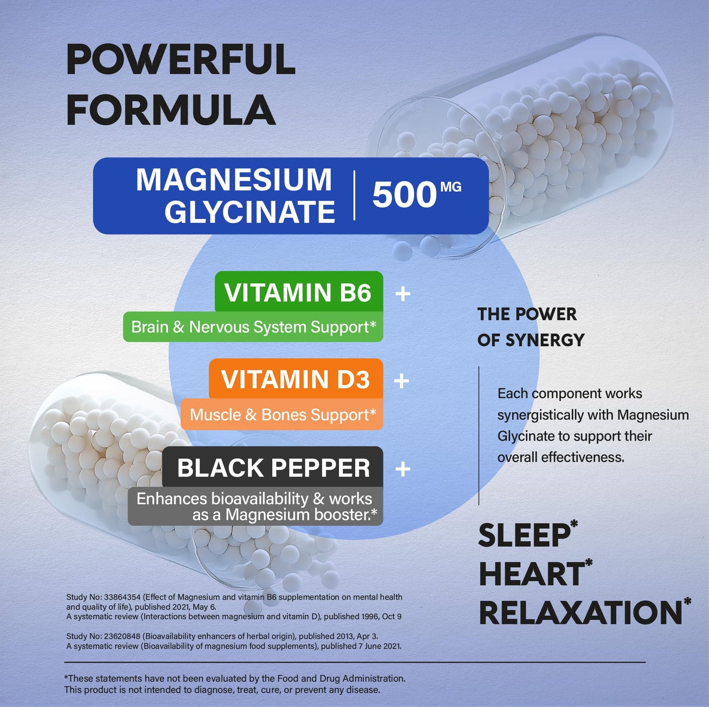 NutraHarmony Magnesium Glycinate 500 mg Capsule, 120 Capsules