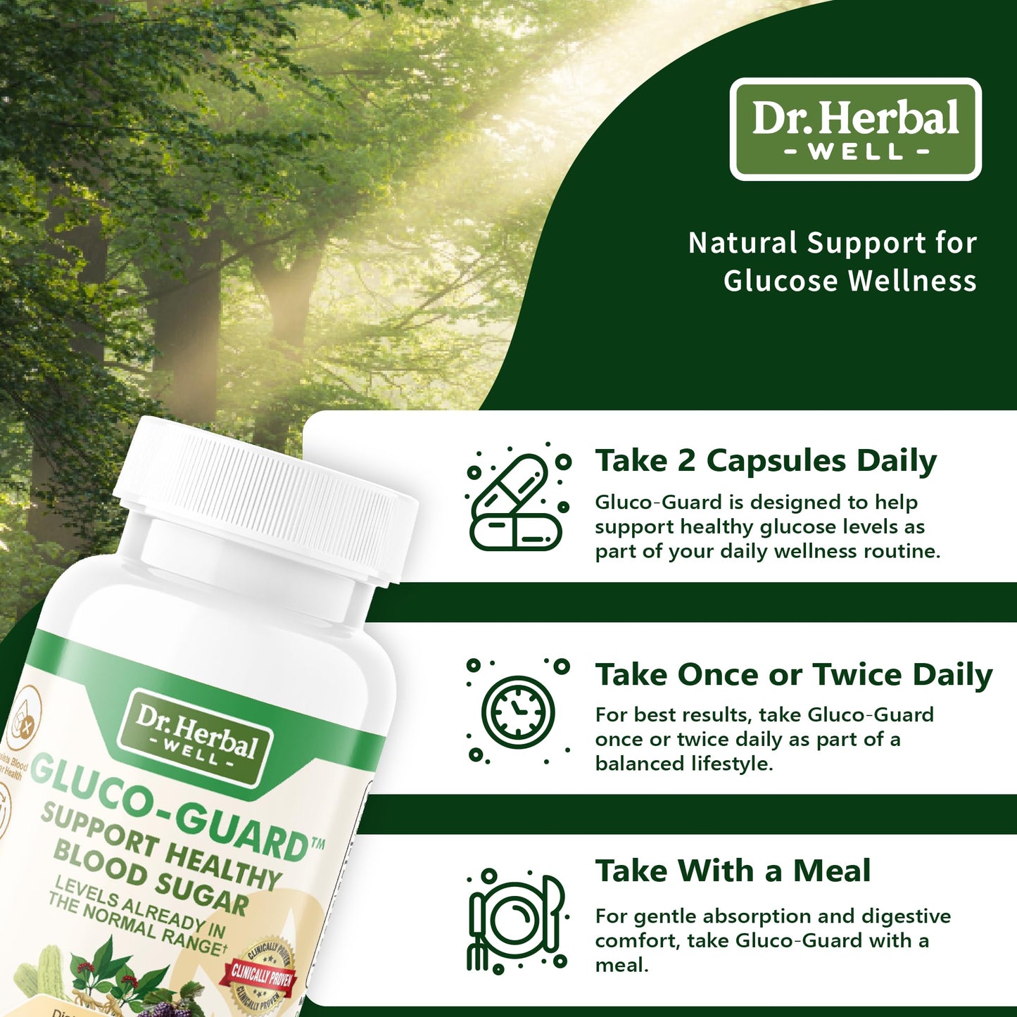 DR. HERBAL WELL Gluco-Guard with Ginseng Plus Capsule, 1 Capsule
