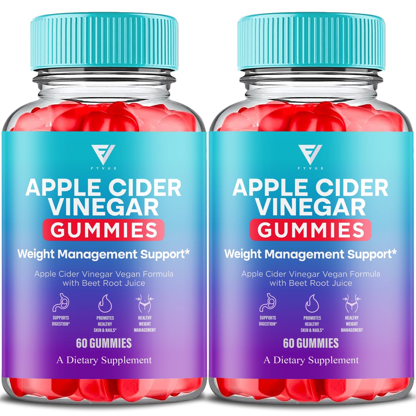 Fyvus Apple Cider Vinegar Gummies, 120 Gummies