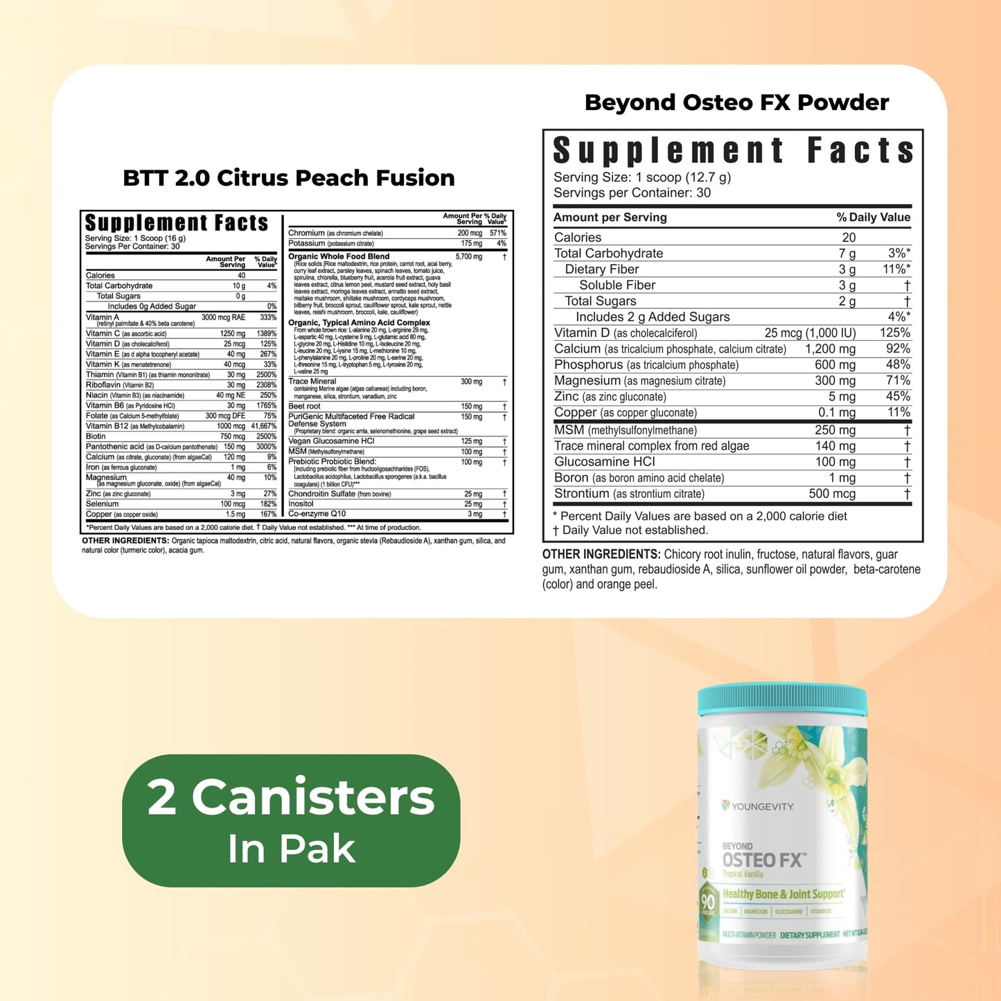 Youngevity Healthy Body Digestion Pack 2.0 Powder 357 g, 1 Unit