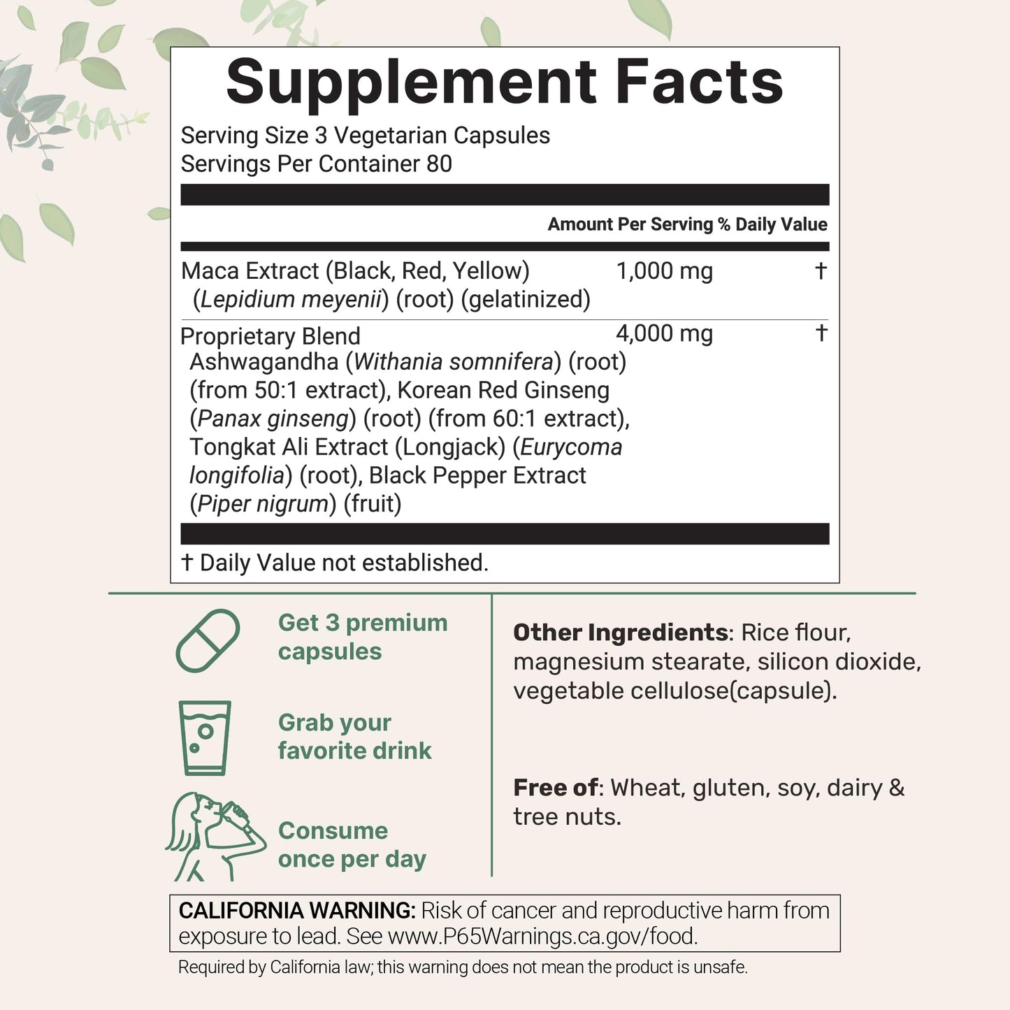 Micro Ingredients Maca Root Capsules 240 Count