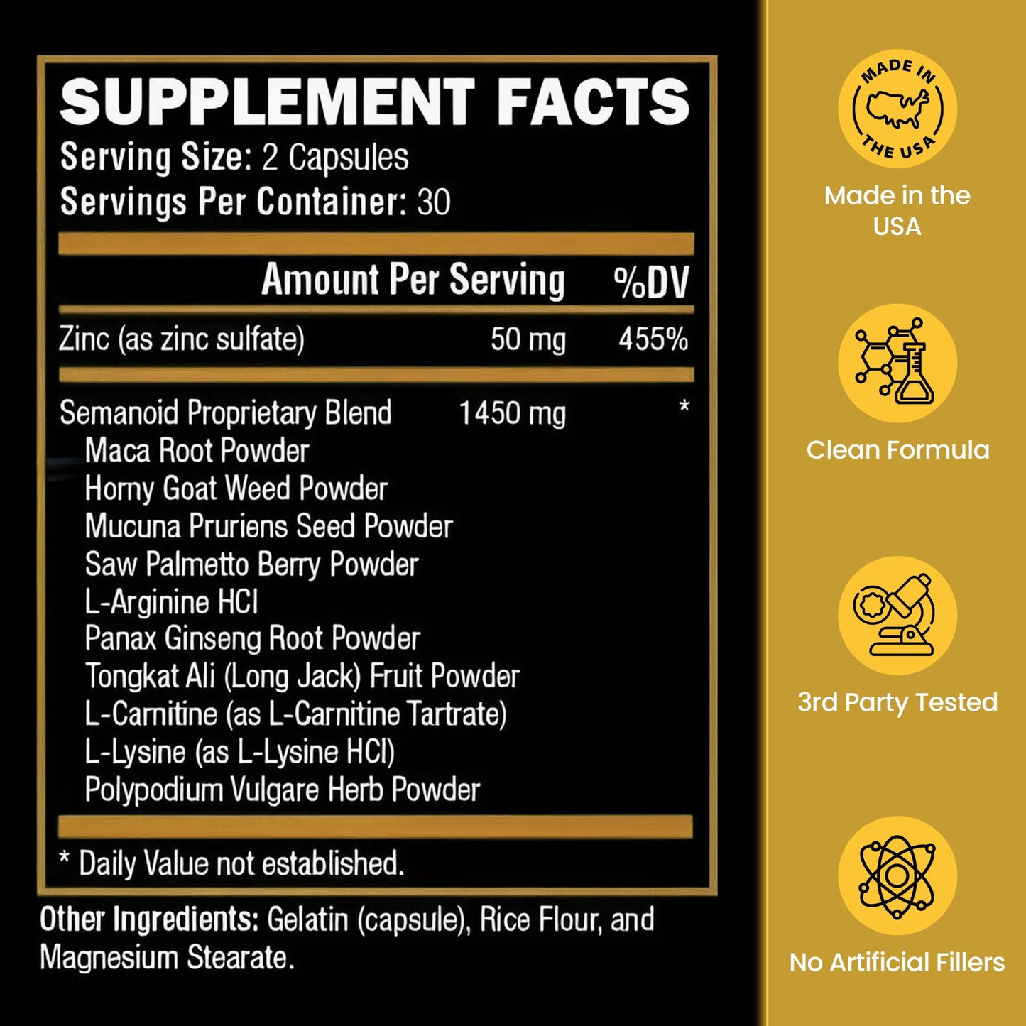 Male FX Labs SEMANOID Capsule 60 Count