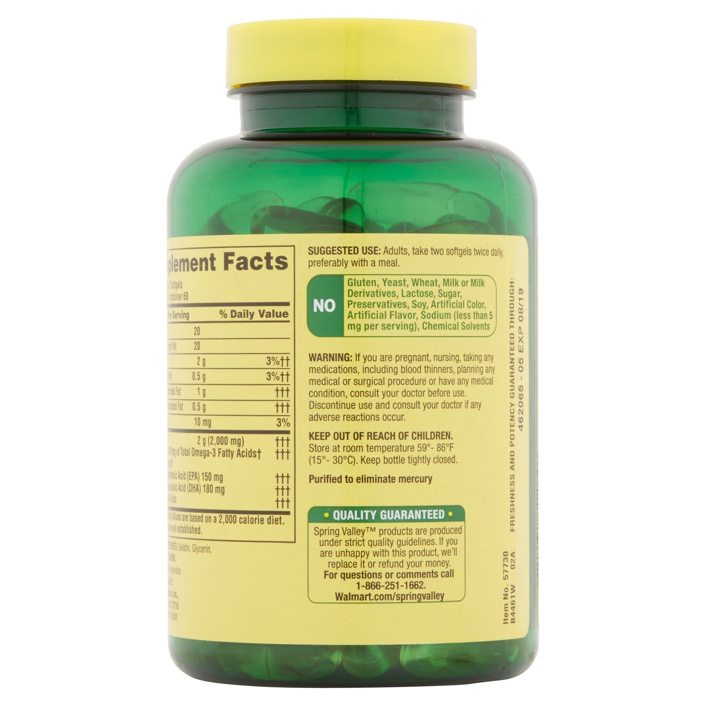 Spring Valley Salmon Oil 1000 mg Softgel 120 Count