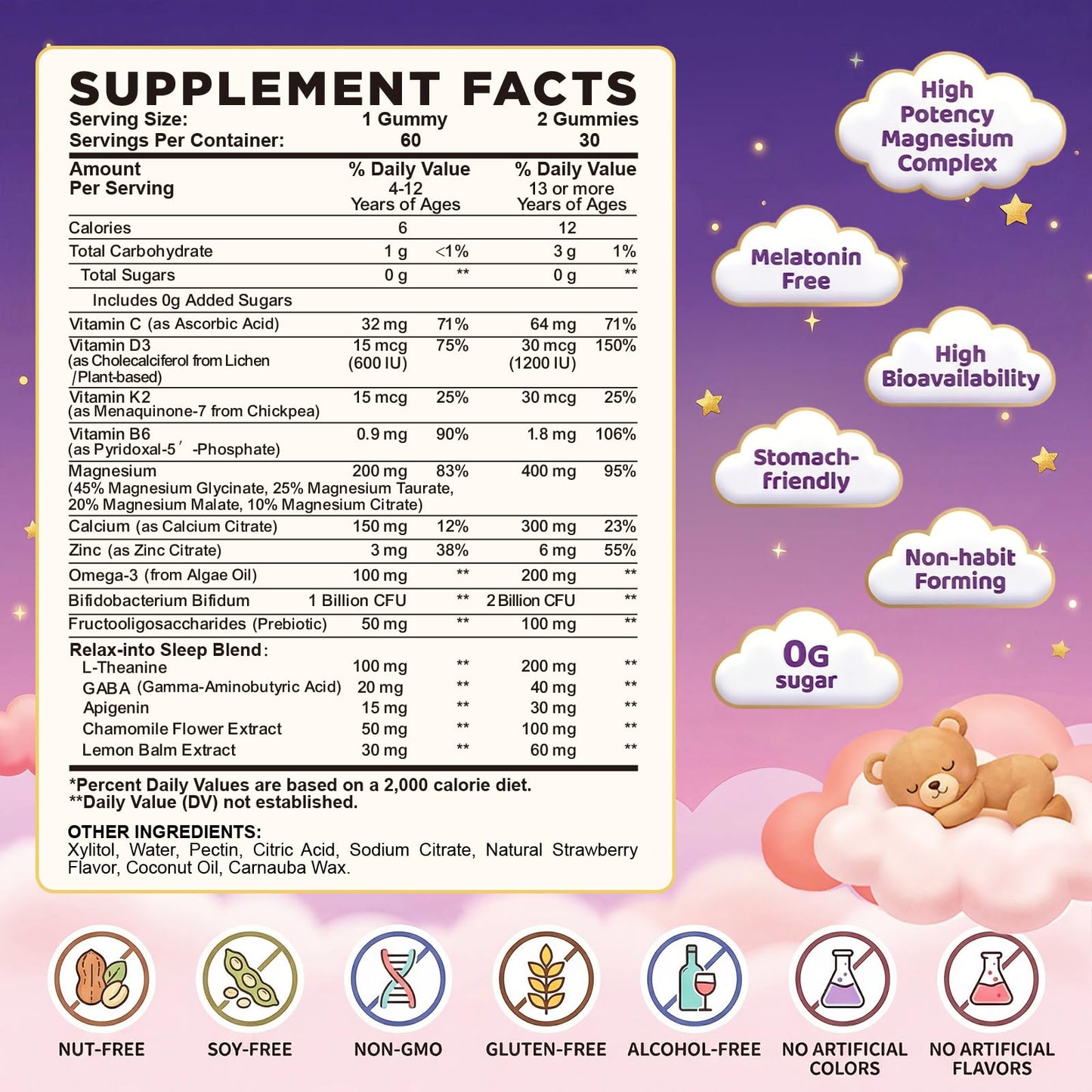 SEPT YAN Magnesium Calming Gummies 60 Count
