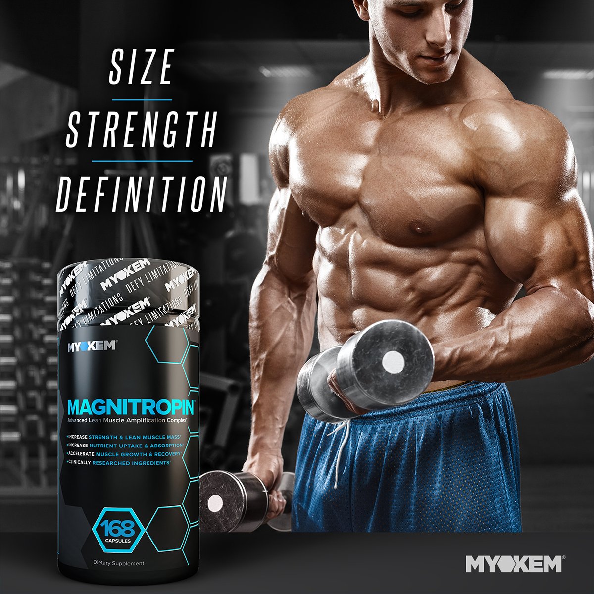 MYOKEM Magnitropin Advanced Lean Muscle Complex Capsule 168 Capsules
