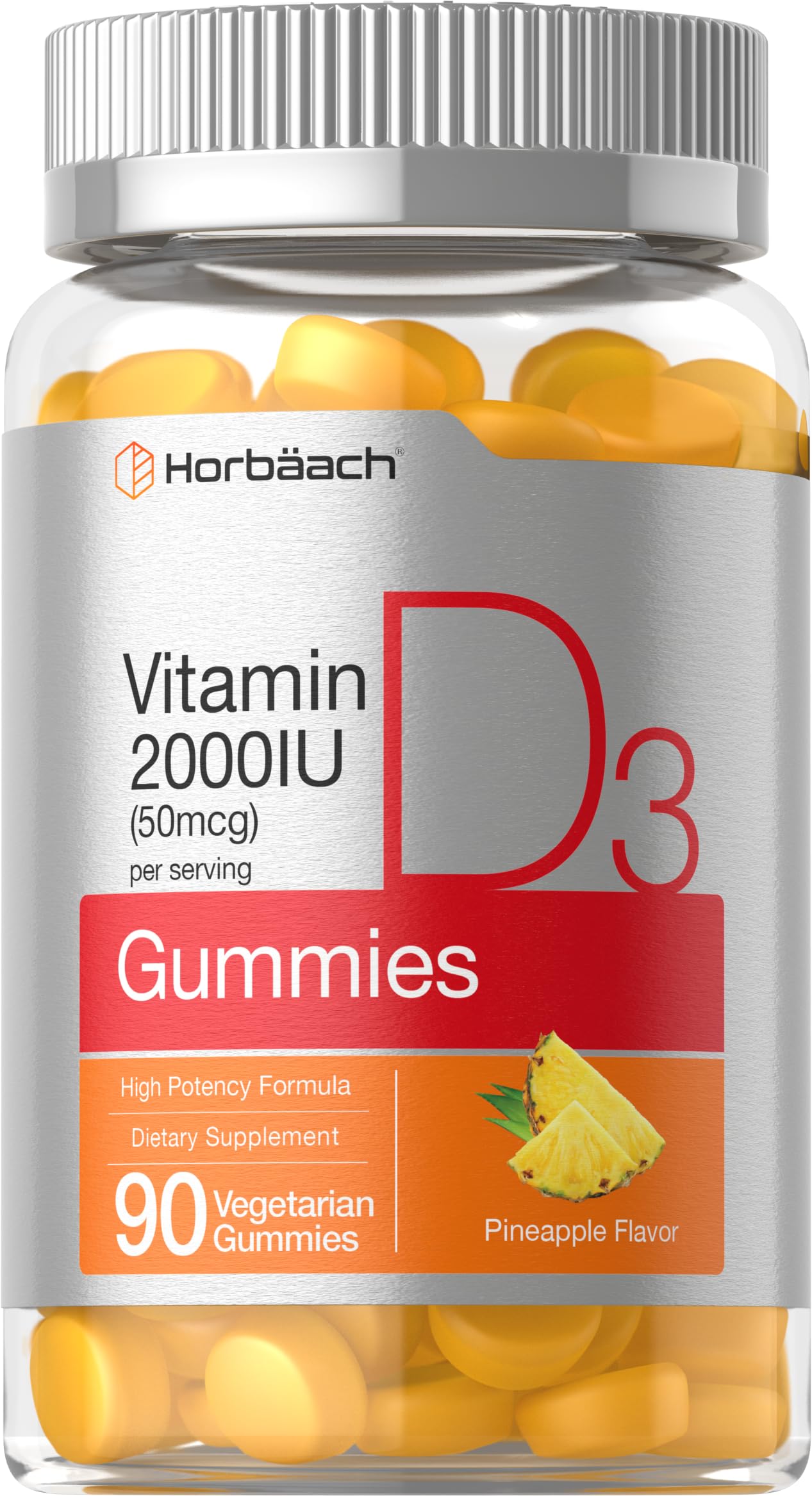 Horbäach Vitamin D3 2000 IU Gummies 90 Count