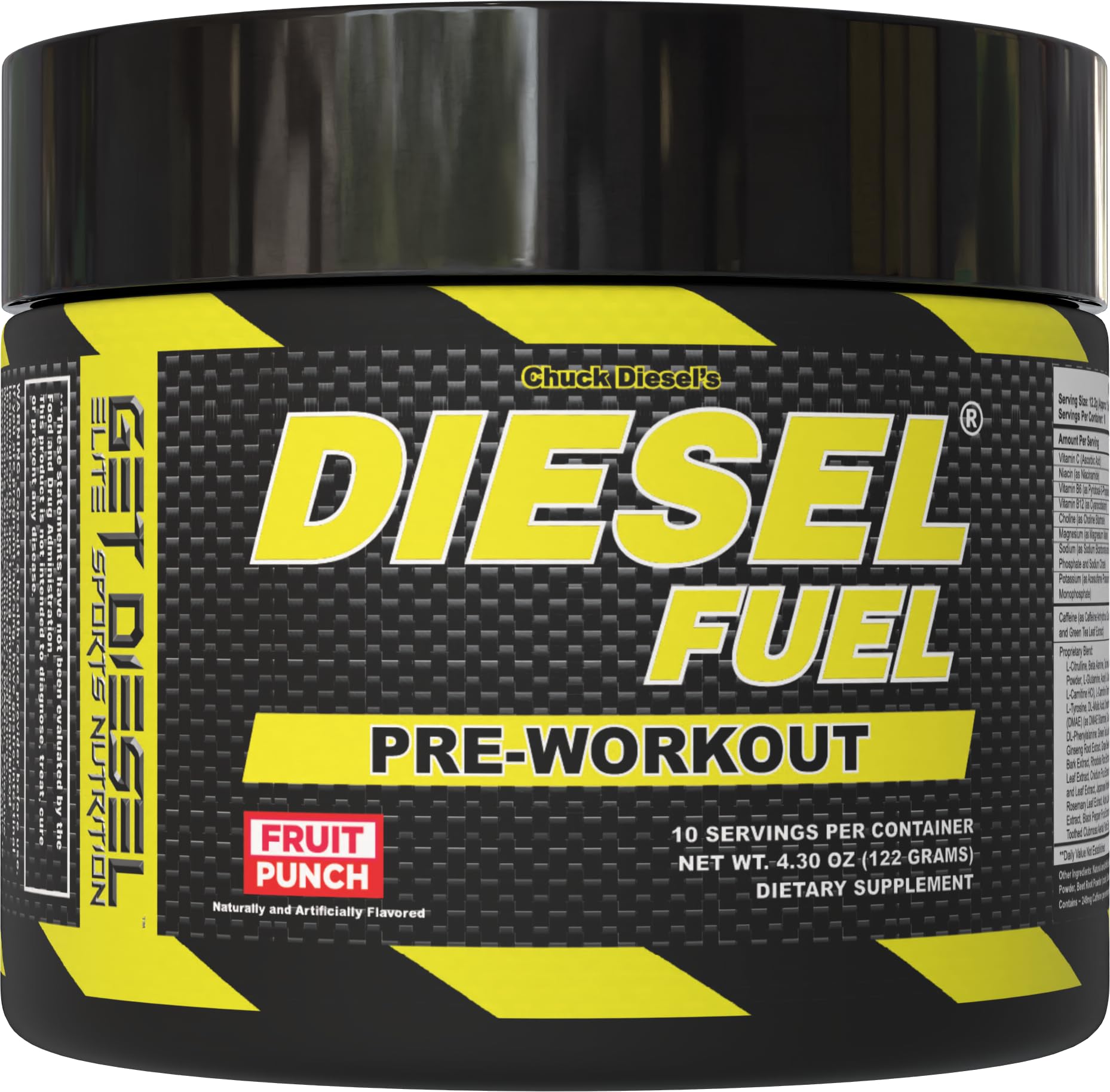 GET DIESEL NUTRITION Diesel Fuel High-Stim Pre-Workout Powder Supplement – Intense Energy, Focus & Nitric Oxide Pumps – Caffeine, Ginseng & Beta-Alanine (10, Fruit Punch) 5