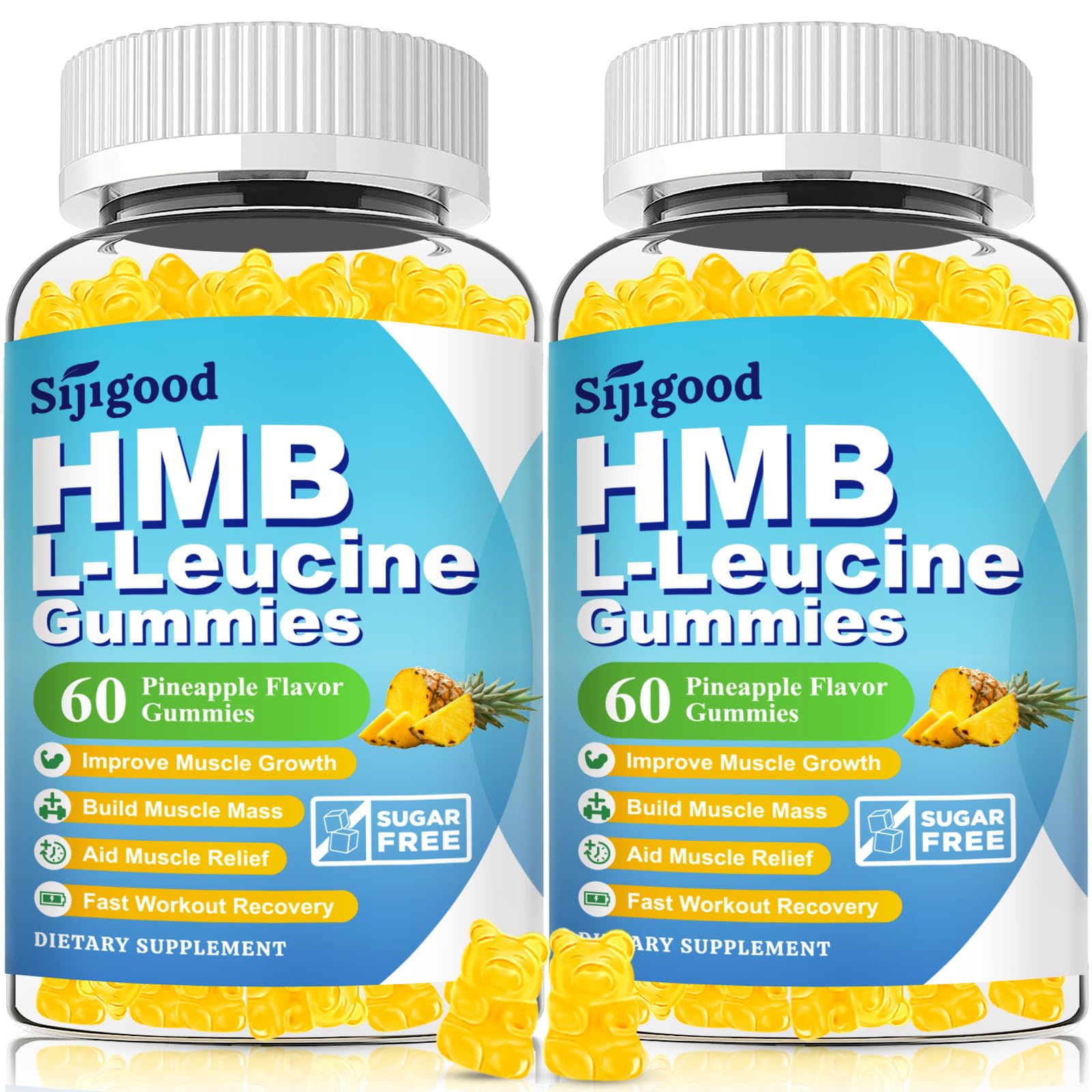 Sijigood HMB and L-Leucine Gummies with Vitamin D3 120 Count