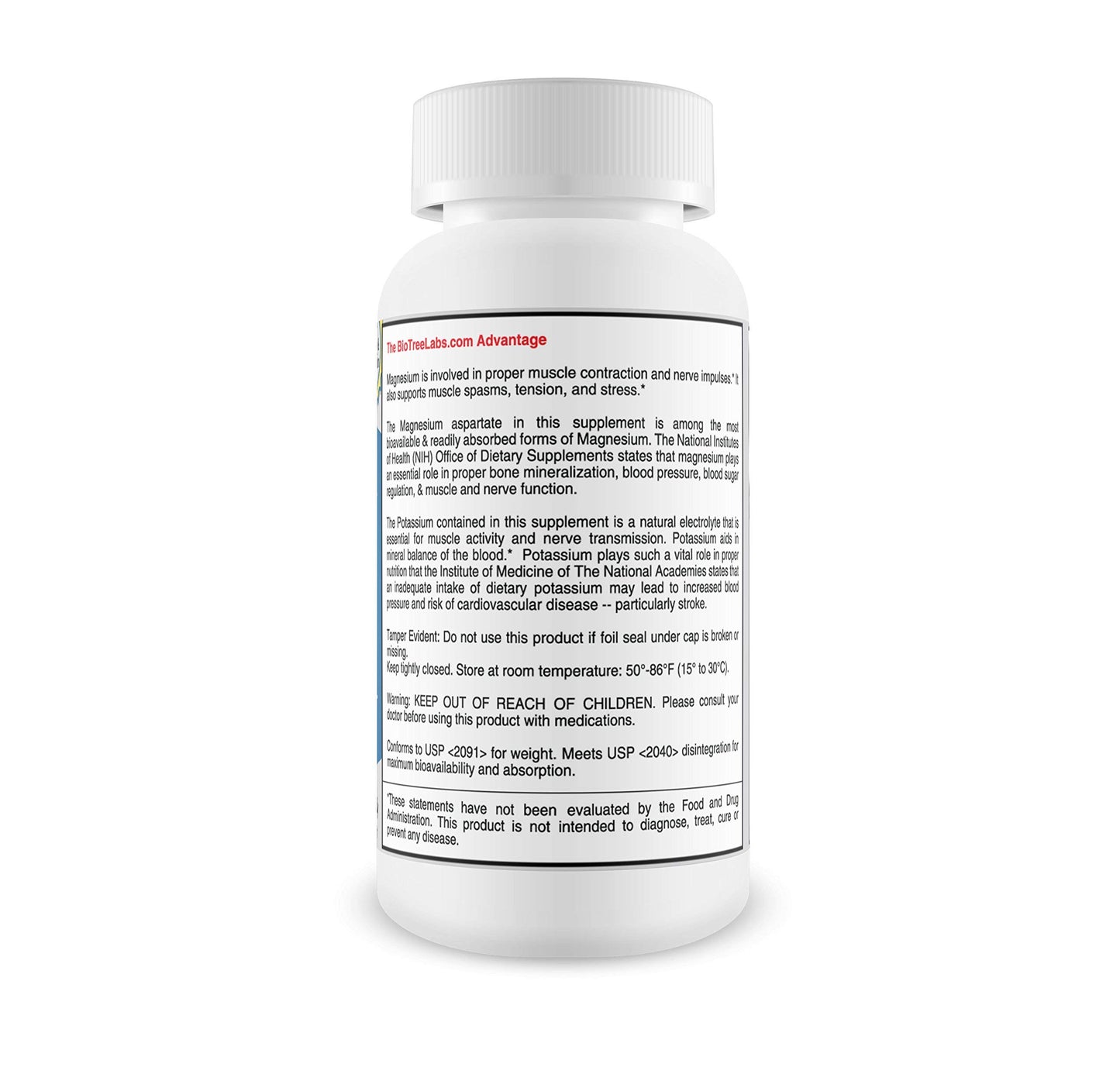 BioTree Labs Relax 180 Magnesium & Potassium Supplement with Electrolytes Capsules, 1 Count