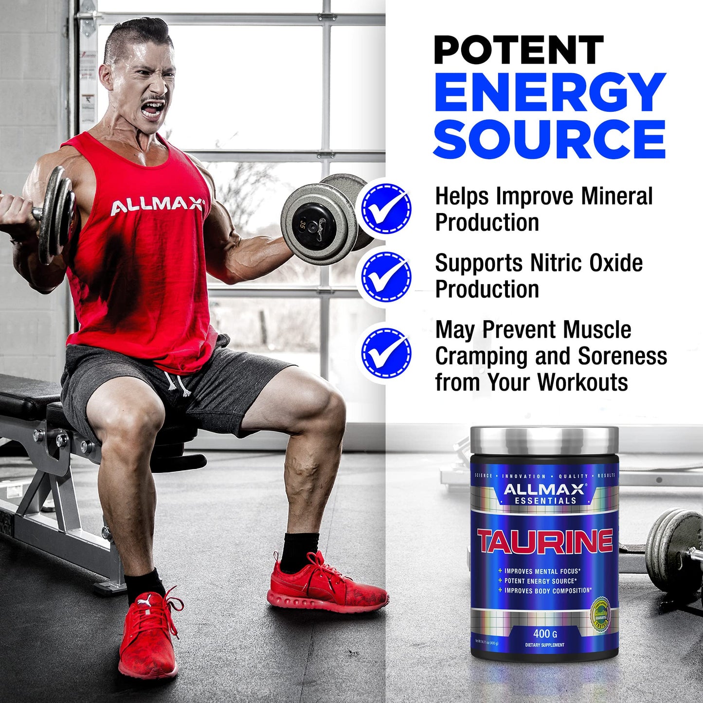 ALLMAX Essentials Taurine Powder 14.11 oz