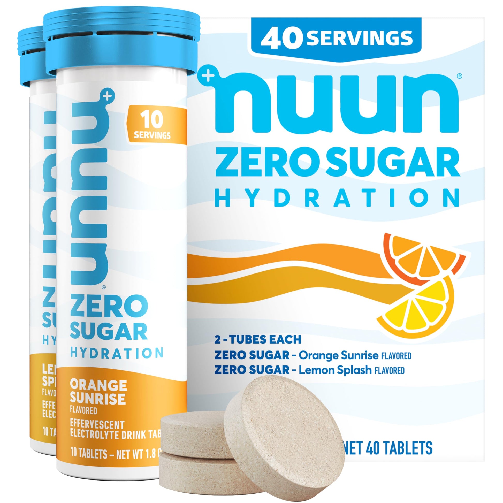 Nuun Zero Sugar Hydration Electrolyte Tablets 40 Tablets