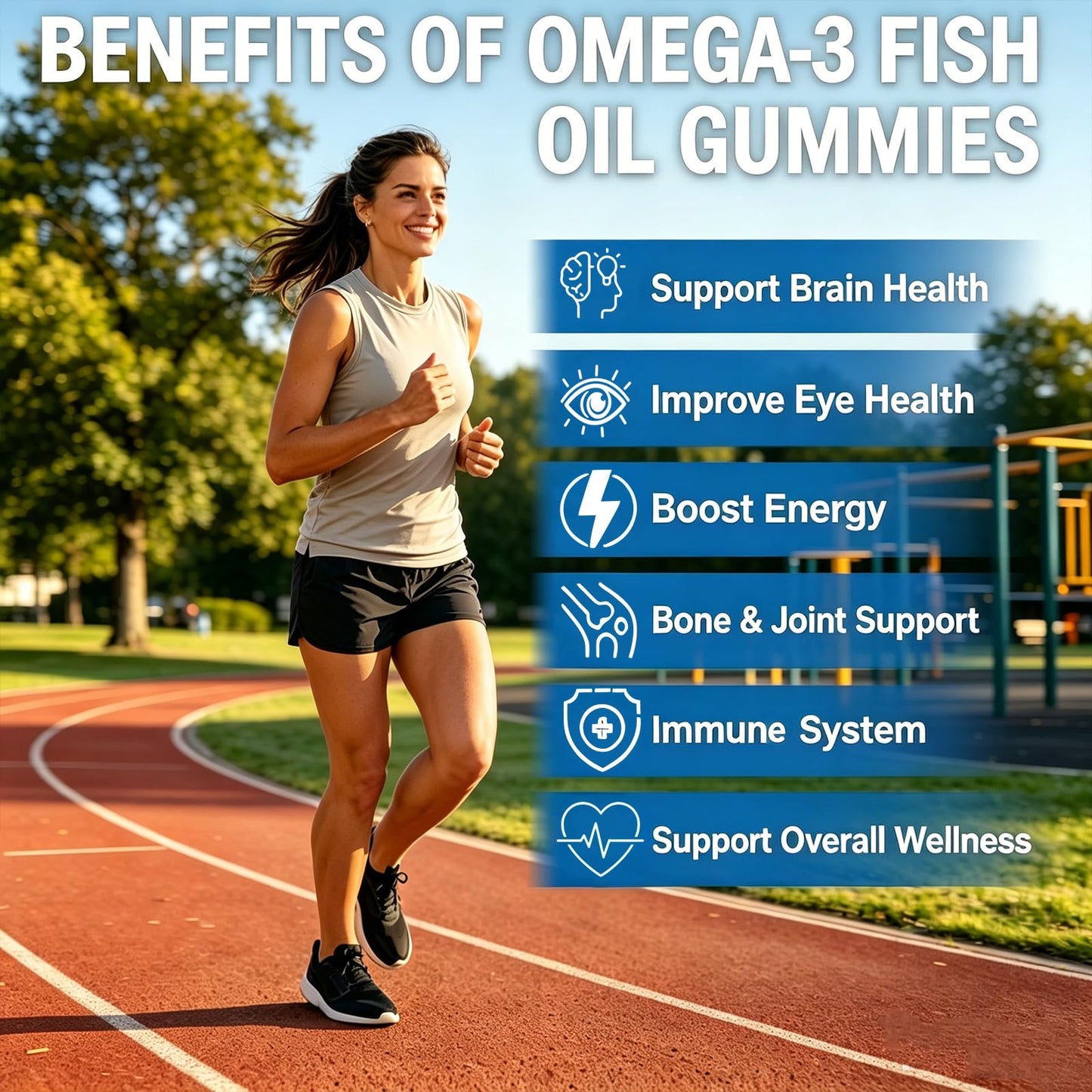 Yikecao Omega 3 Fish Oil Gummies 1000mg with DHA & EPA, 60 Gummies
