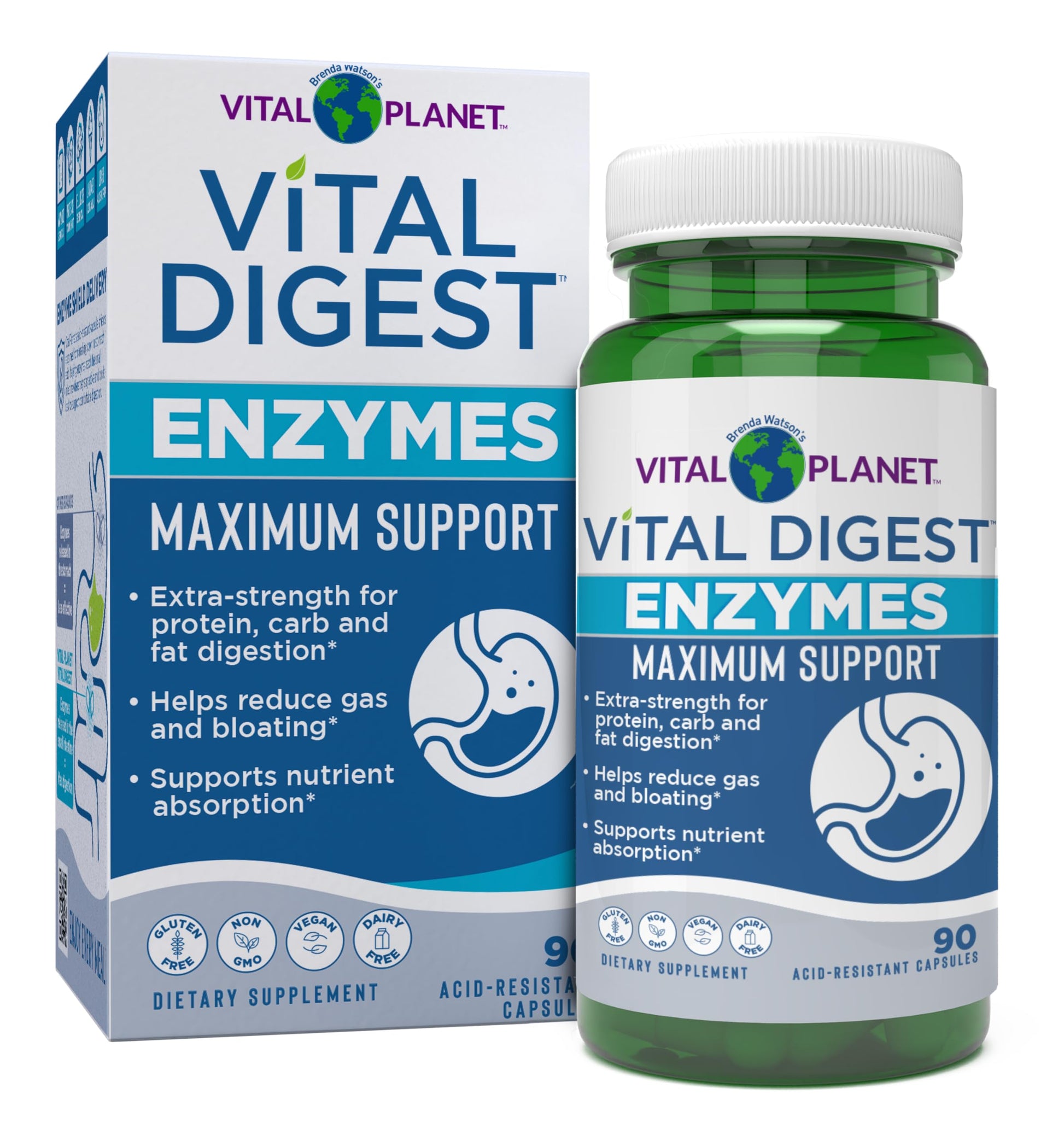 Vital Planet Vital Digest Natural Digestive Enzymes 90 Capsules