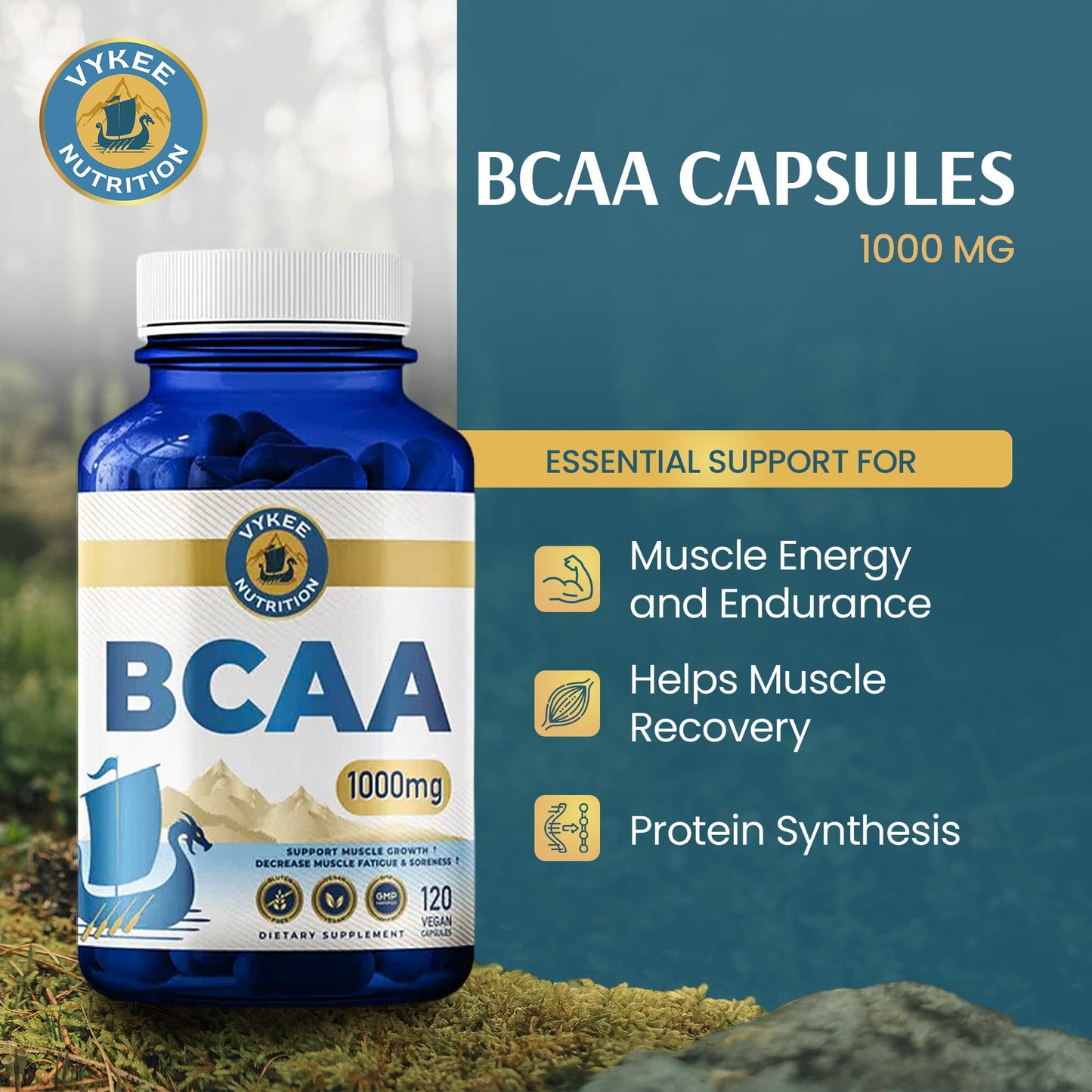 Vykee Nutrition BCAA Capsules 120 Count
