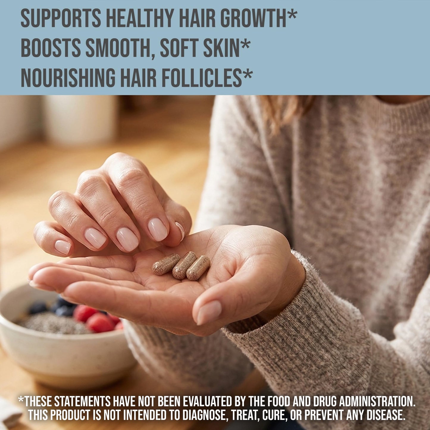 Hampton Distribution Healthy Hair and Keratin Support for Hair Growth & Thinning with Copper, Zinc & Saw Palmetto – 90 Capsules