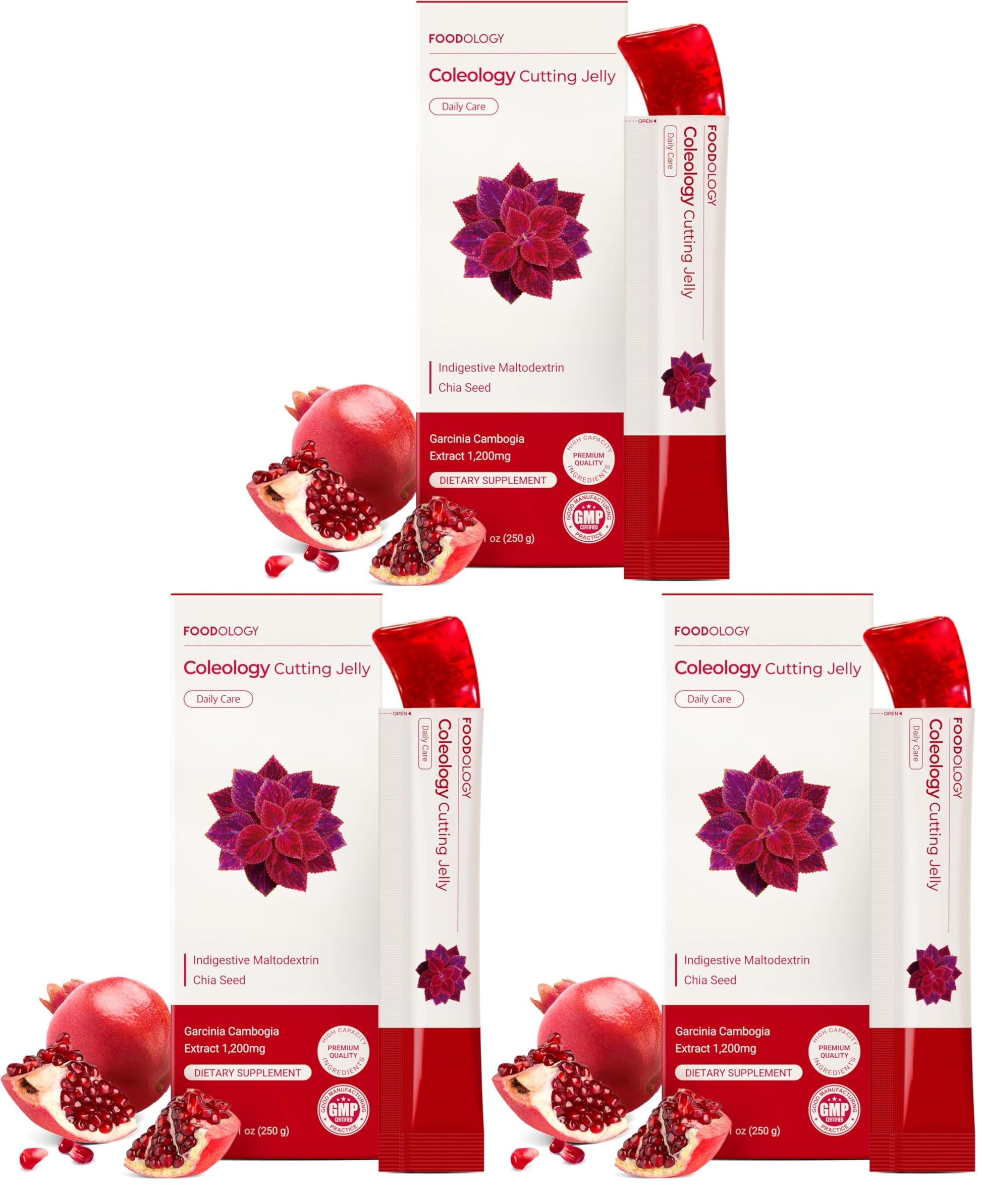 FOODOLOGY Coleology Cutting Stick Jelly (Pomegranate) Gummy 30 Gummies