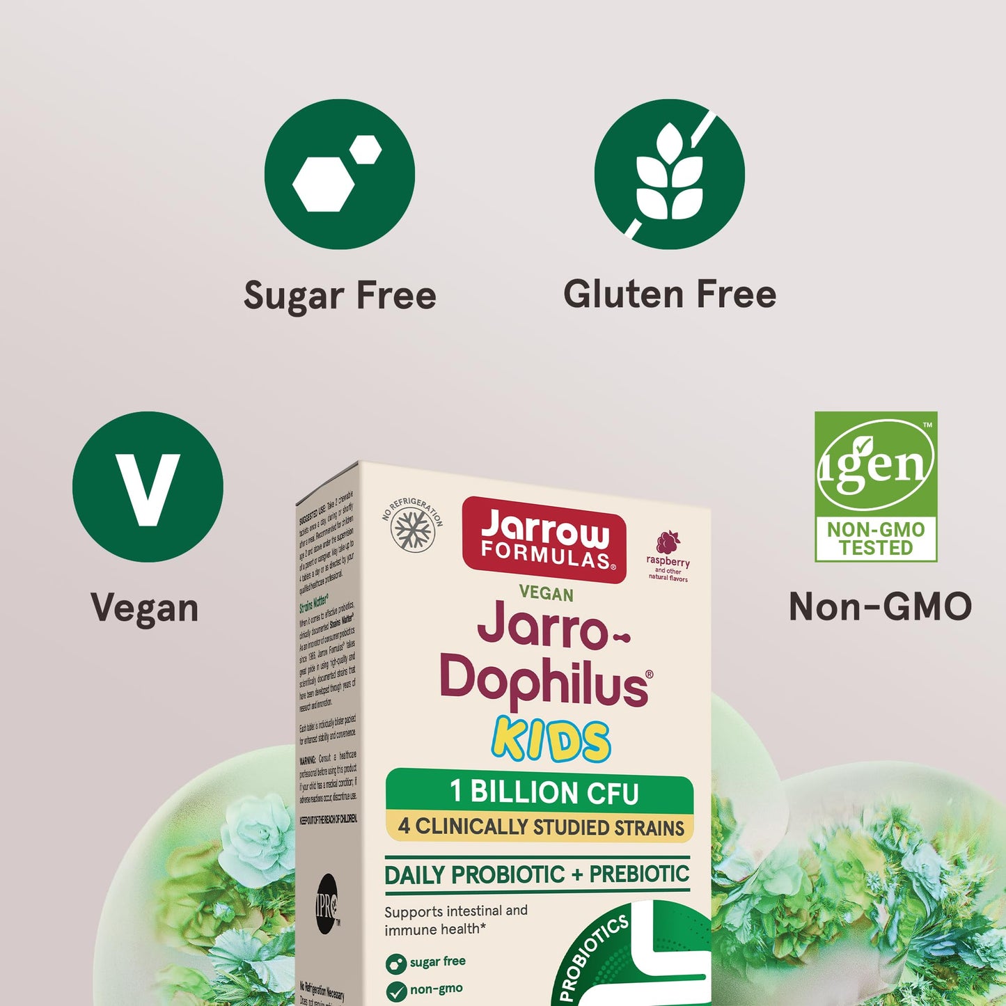 Jarrow Formulas Jarro-Dophilus Kids Probiotics and Prebiotics 1 Billion CFU, Chewable Tablets 60