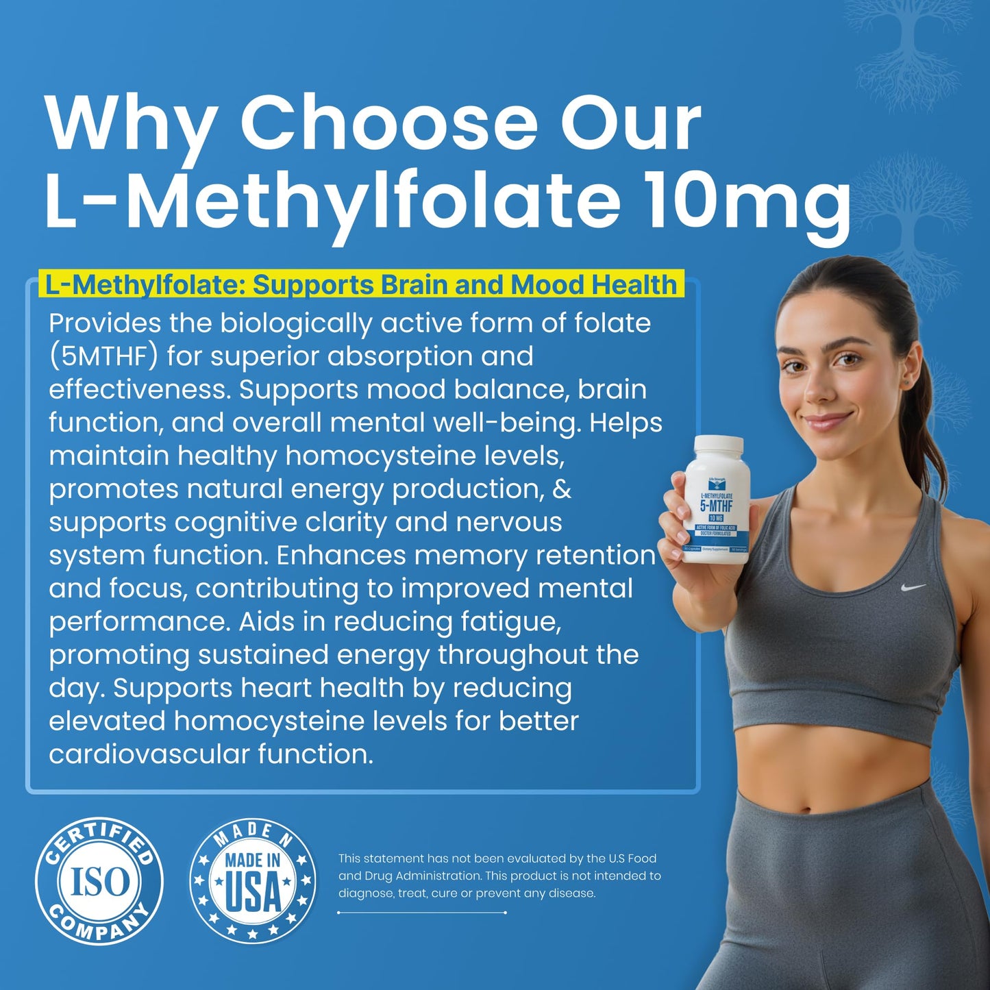 LifeStrength L-Methylfolate 10mg Capsules, 90 Count