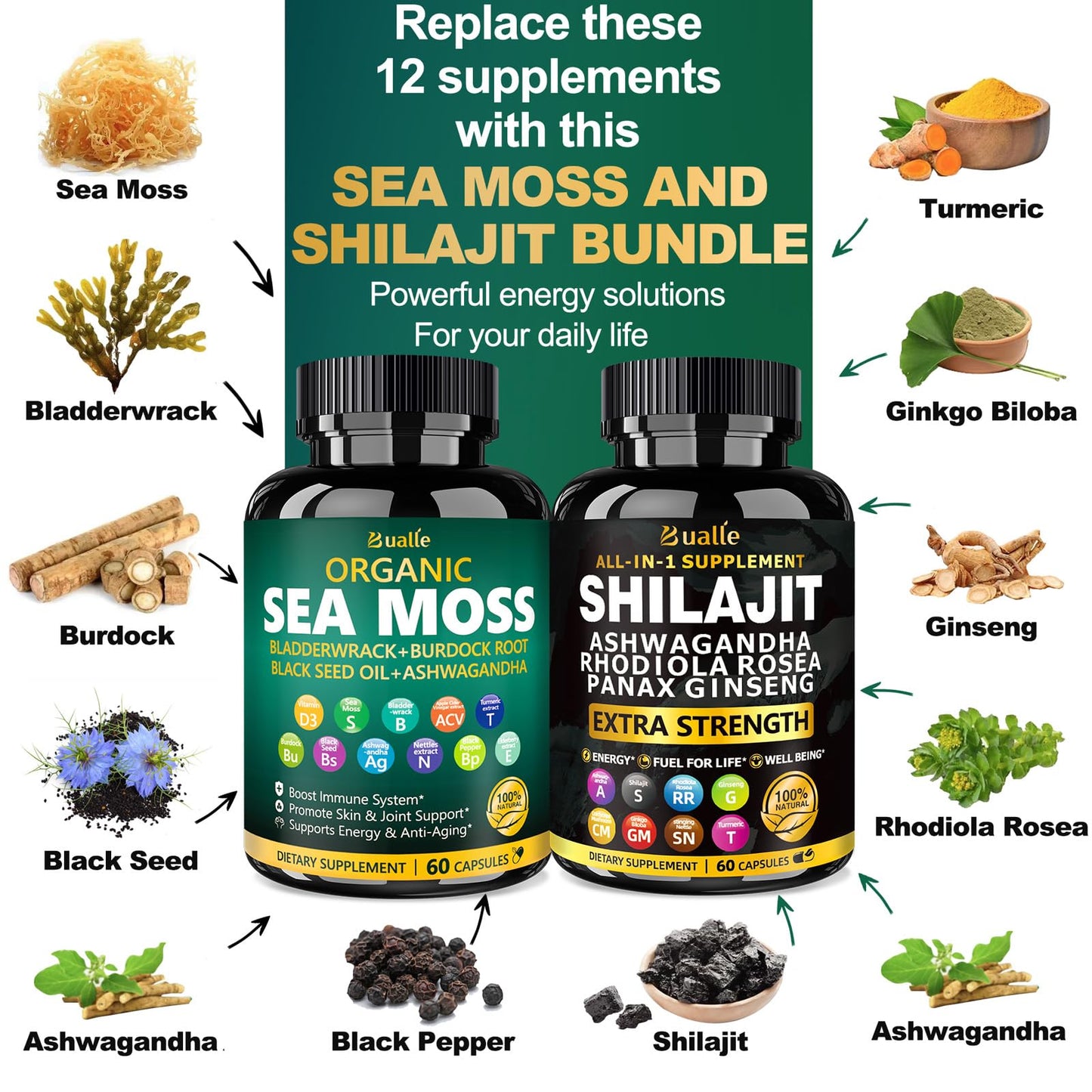 Bualle Shilajit Capsules 120 Capsules