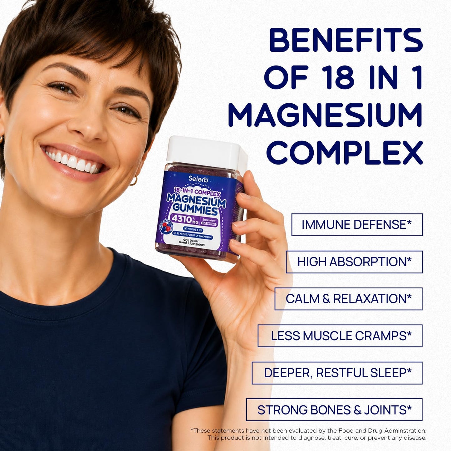 Selerb 18 in 1 Magnesium Complex Gummies, 180 Gummies