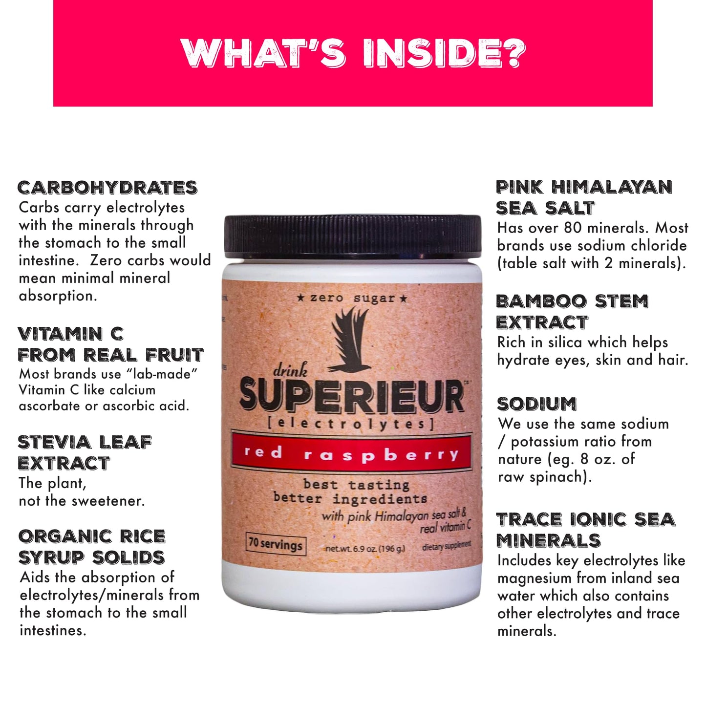 Superieur Sea Mineral Electrolyte Powder, 70 Servings