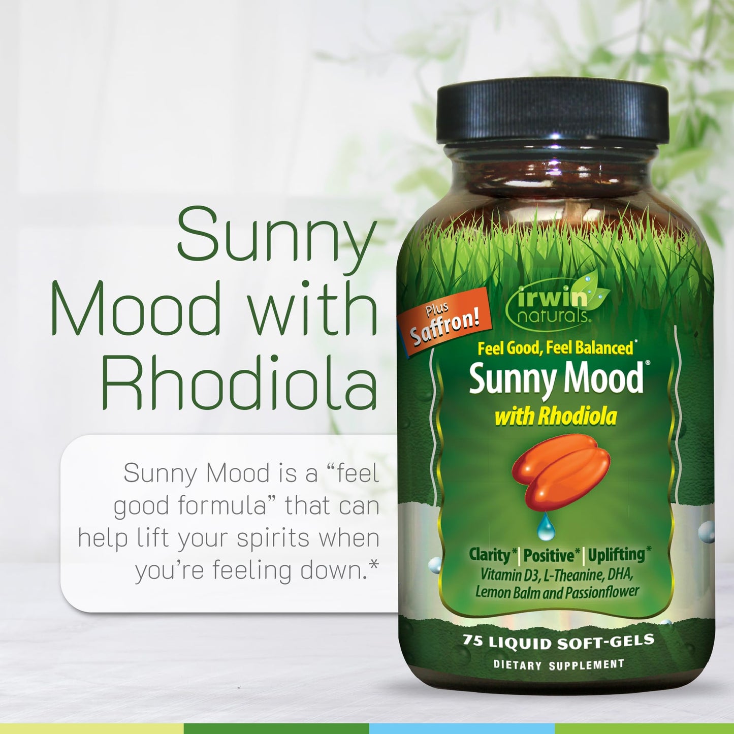 Irwin Naturals Sunny Mood Emotional Balance & Mood Support Softgels, 150 Count