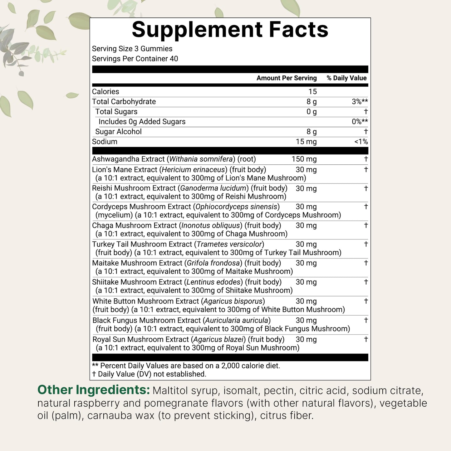 Micro Ingredients Mega Mushroom Gummies 120 Count