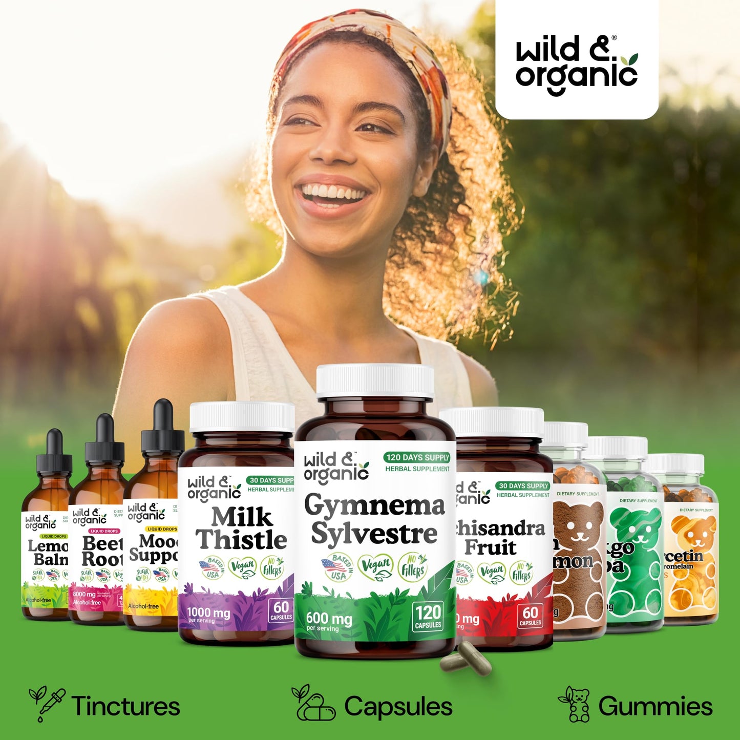 Wild & Organic Gymnema 600 mg Capsules - 120 Count