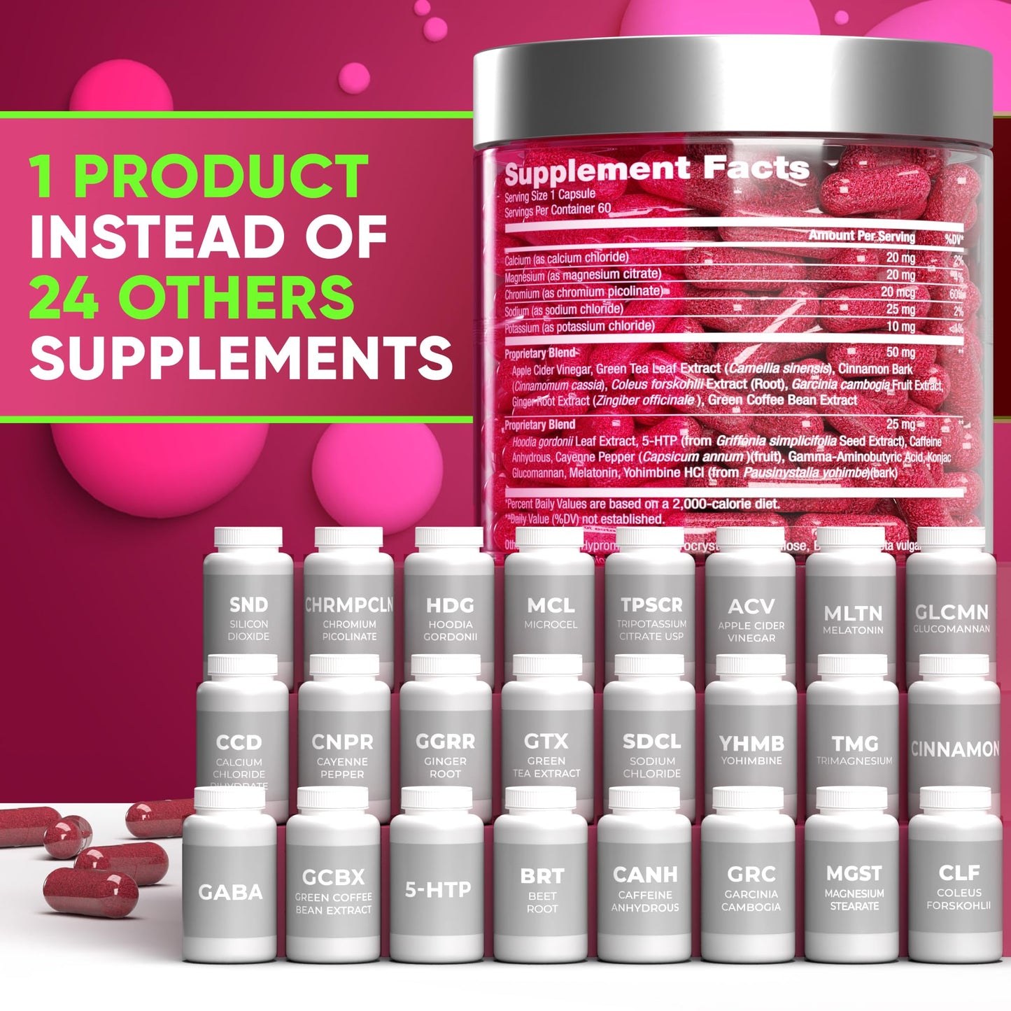 BIOTEQUELAB Keto Weight Loss Diet Pills Natural Appetite Suppressant Fat Burner with Apple Cider and Green Coffee Bean Extract, Capsule, 60 Count