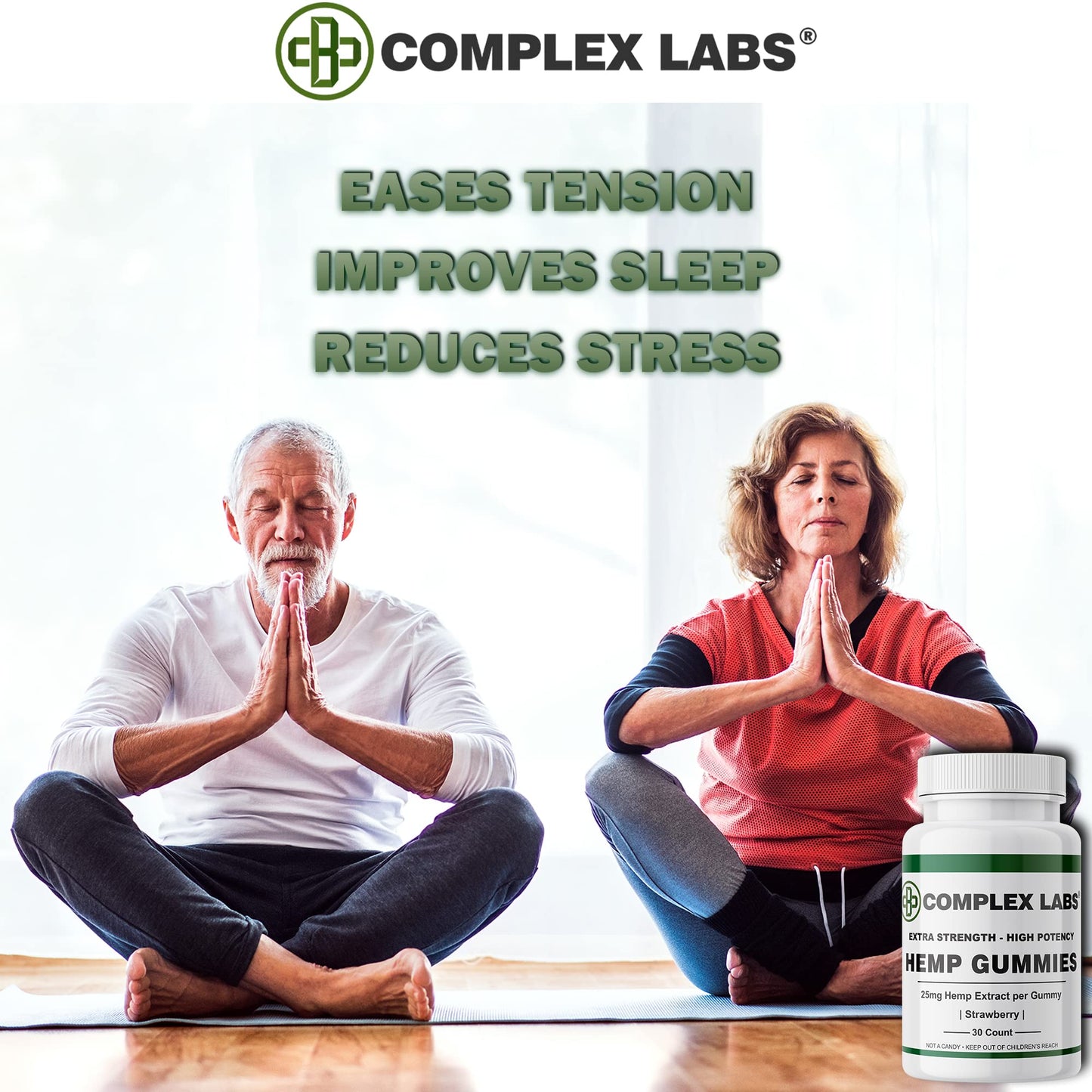 Cbdcomplex Labs Hemp Gummies 50mg per Gummy, 1500mg per Bottle, Strawberry, 30 Count