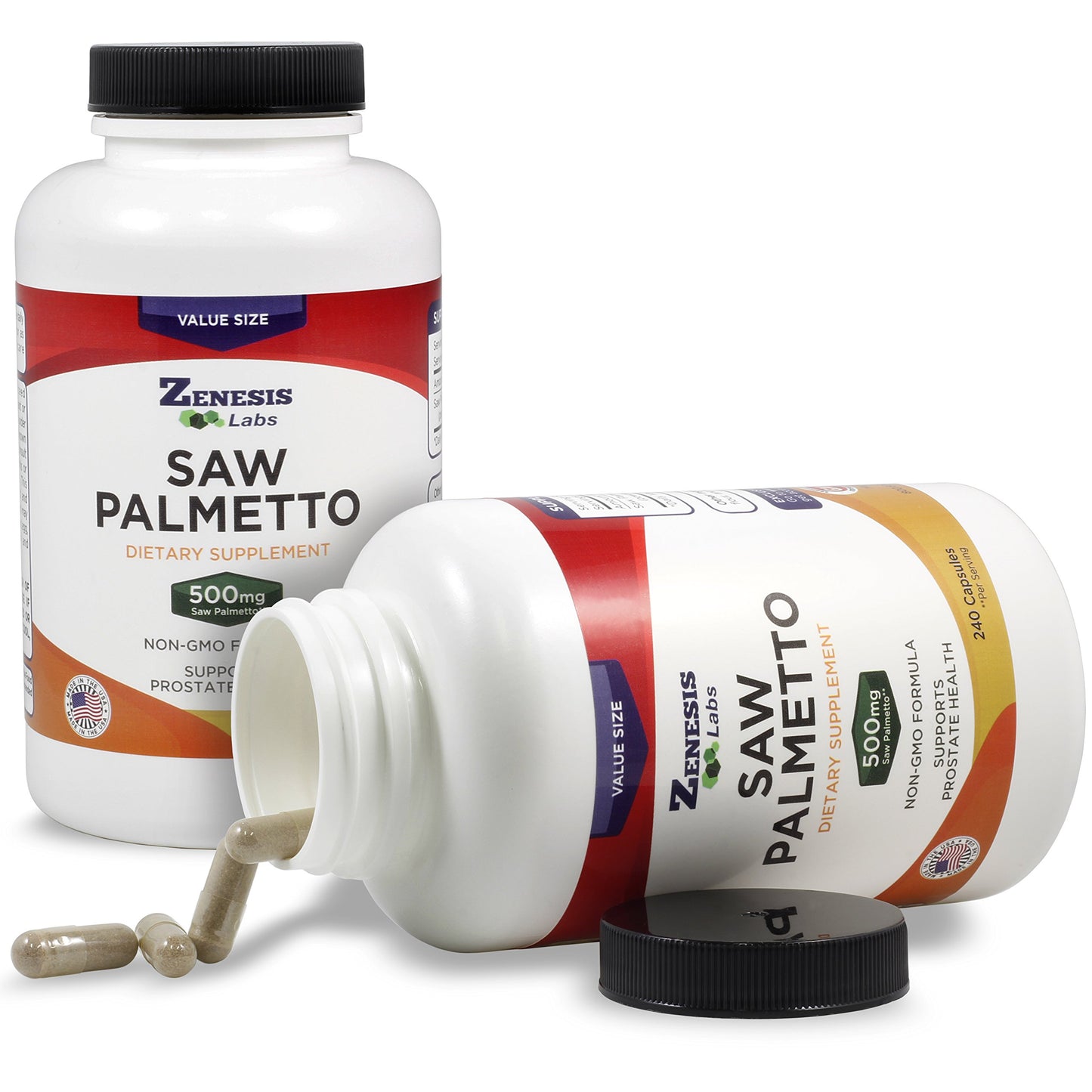 Zenesis Labs Saw Palmetto Extract Capsules 500mg per Capsule, 240 Count