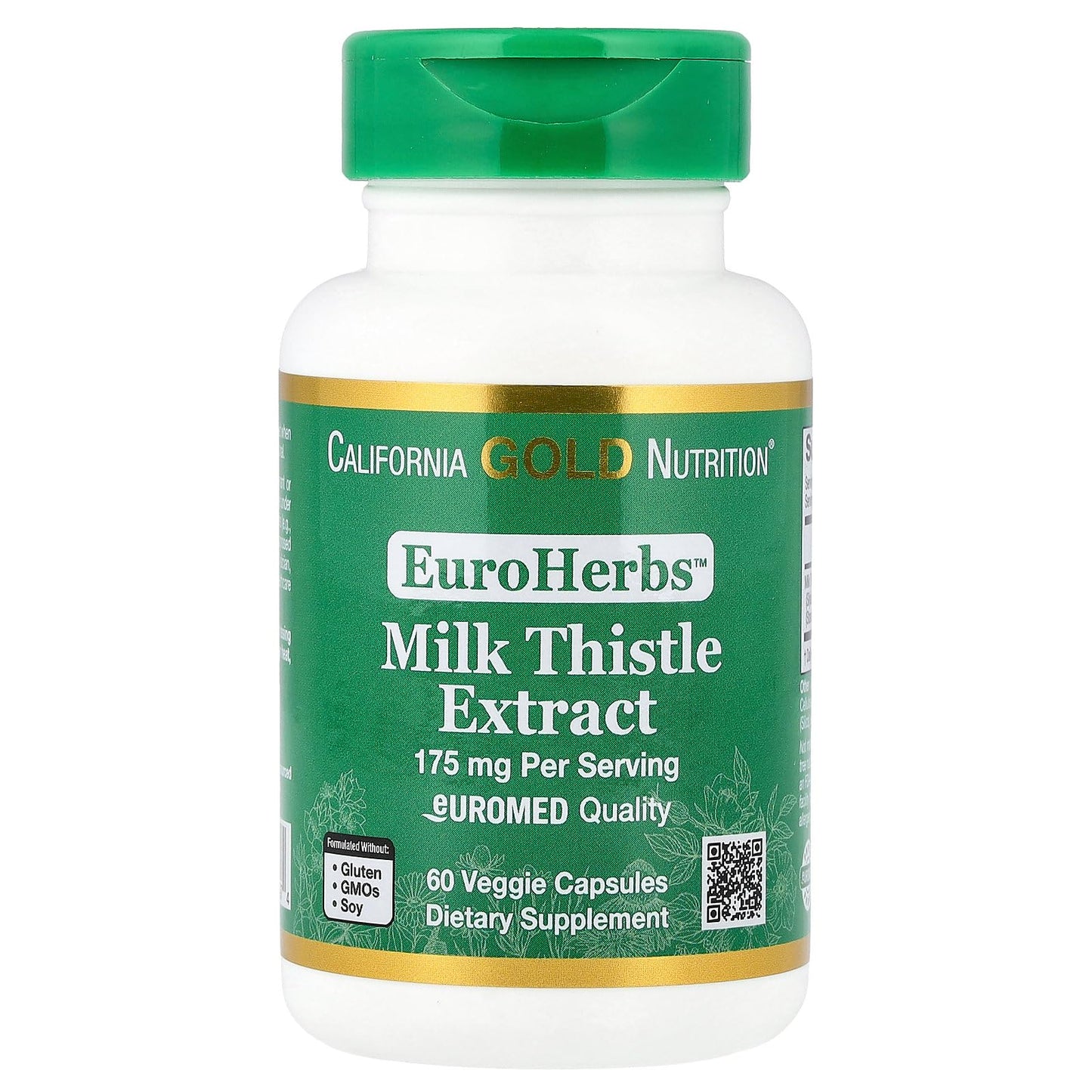 California Gold Nutrition Milk Thistle Extract 80% Total Silymarin Flavonoids Capsules, 60 Count
