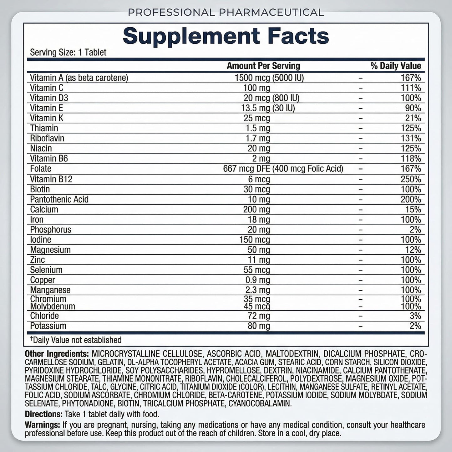 Generic Vitamins & Minerals Senior Formula – Multivitamin and Minerals, Men’s Multivitamin Tablets, 1 Tablet
