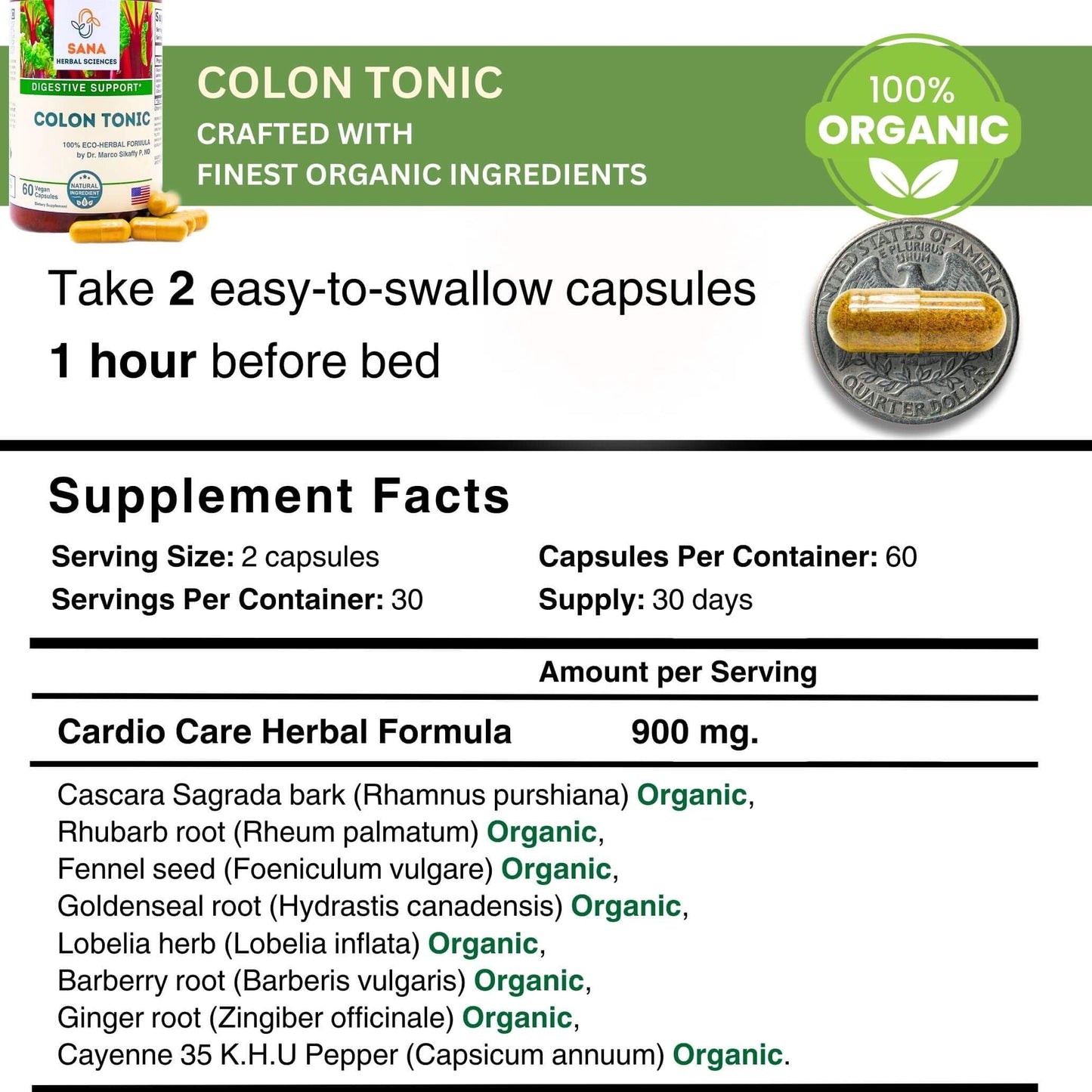 Sana Herbal Sciences Artery Plaque Remover & Colon Cleanse 150 Capsules