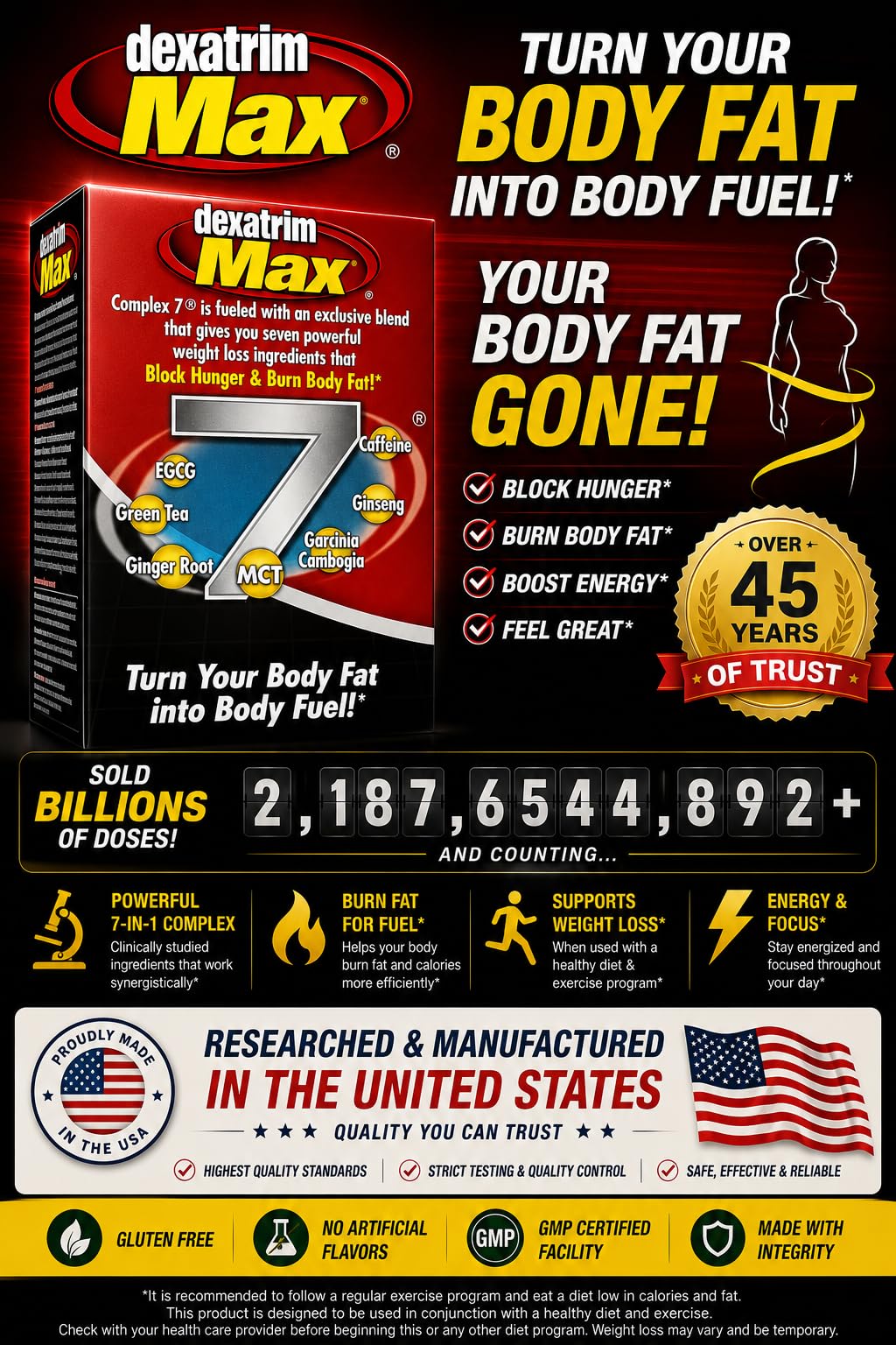 ILIOS NVE Dexatrim Max Appetite Suppressant for Weight Loss, 120 Capsules