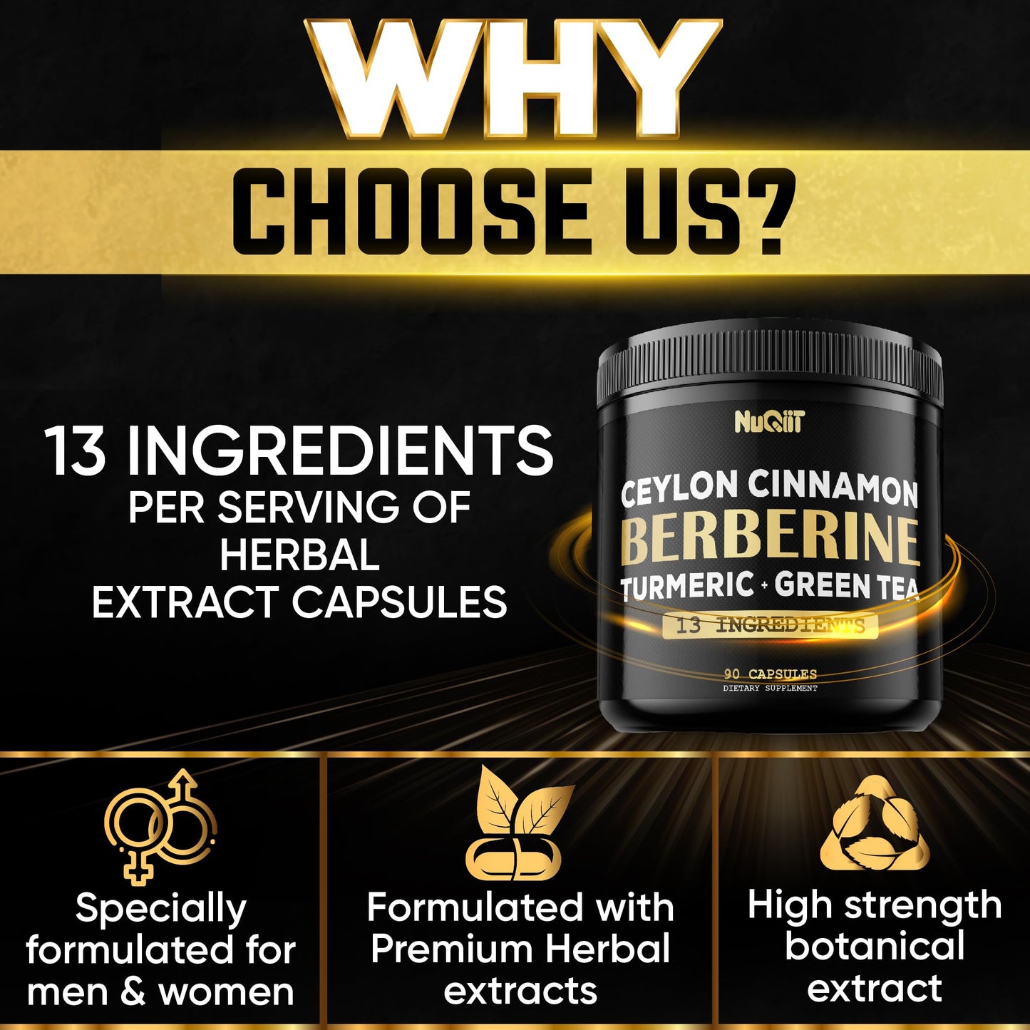 NUQIIT Berberine Supplement Capsule 90 Capsules