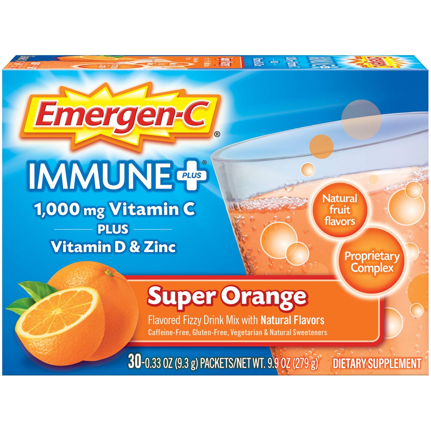 Emergen-C Immune+ 1000mg Vitamin C Powder, 30 Count