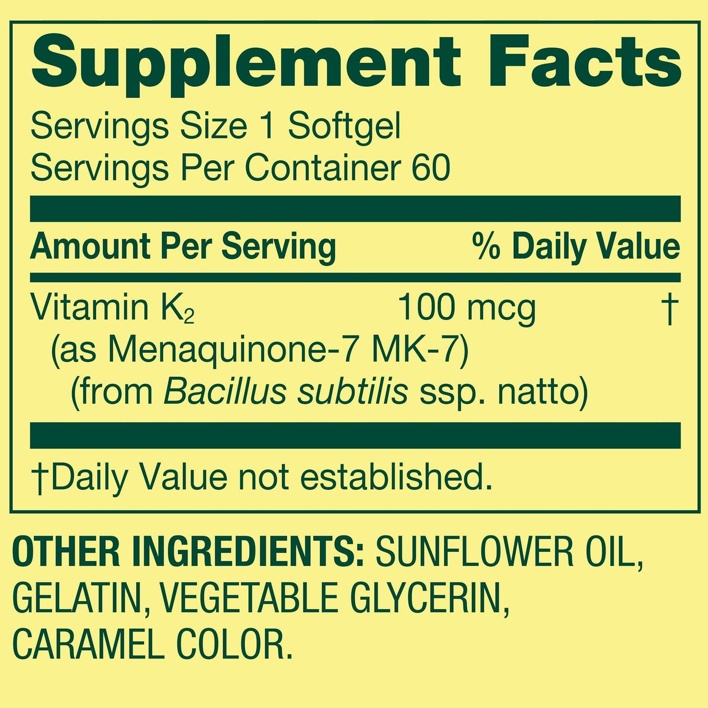 FUSION SHOP STORE Vitamin K2 100mcg Softgels 60 Count