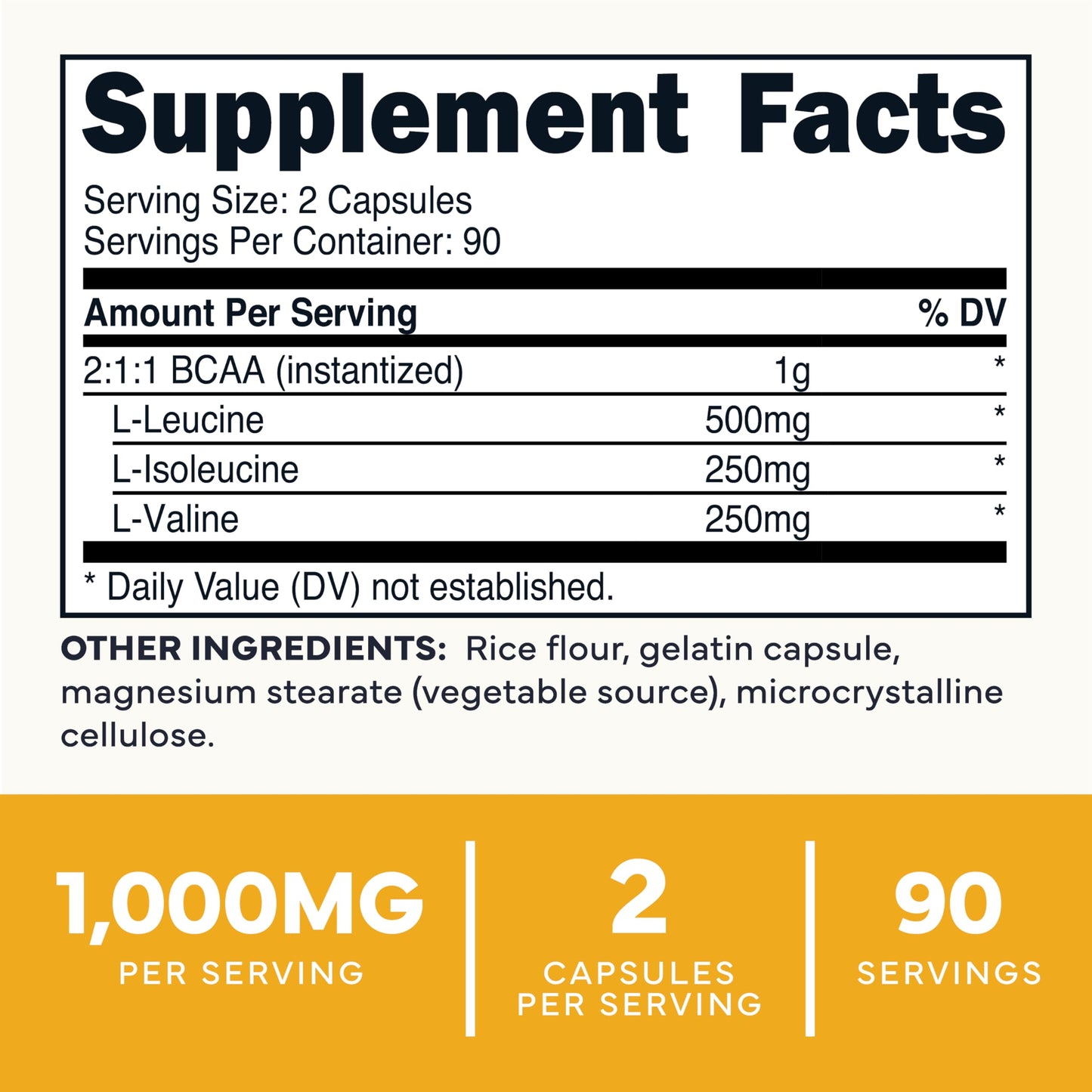 Type Zero BCAA 1000mg Branched Chain Amino Acids Capsules, 180 Count