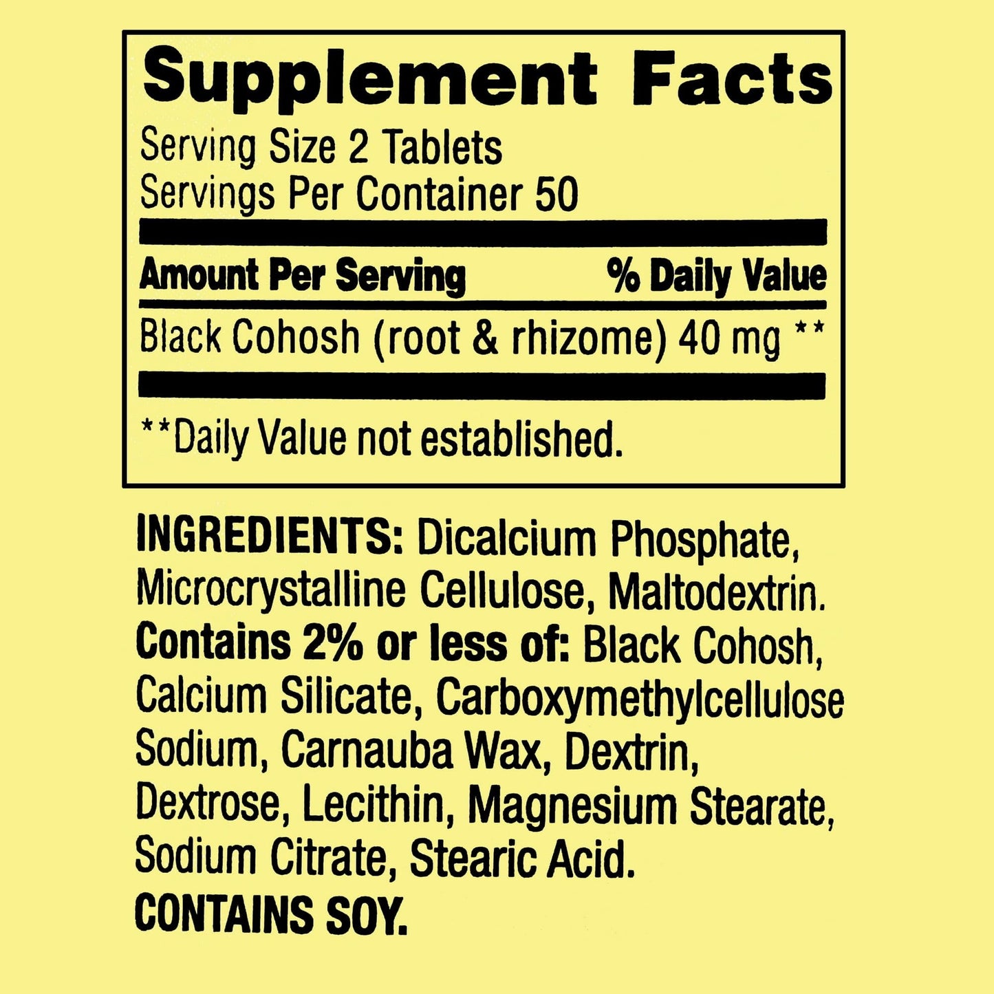 BASKETGOODS Black Cohosh Menopause Support 40 mg Tablet, 100 Count